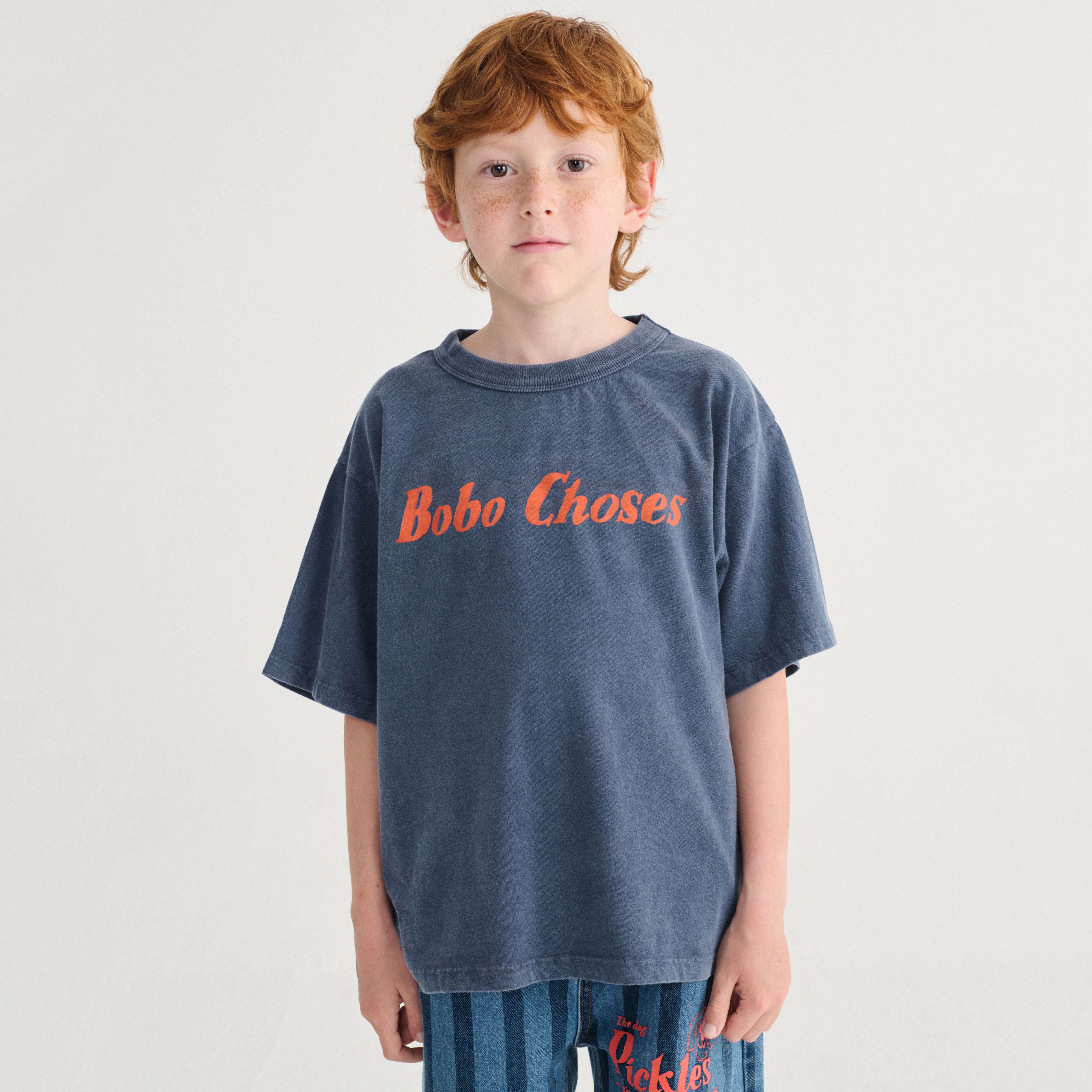 Boys & Girls Navy Logo Cotton T-Shirt