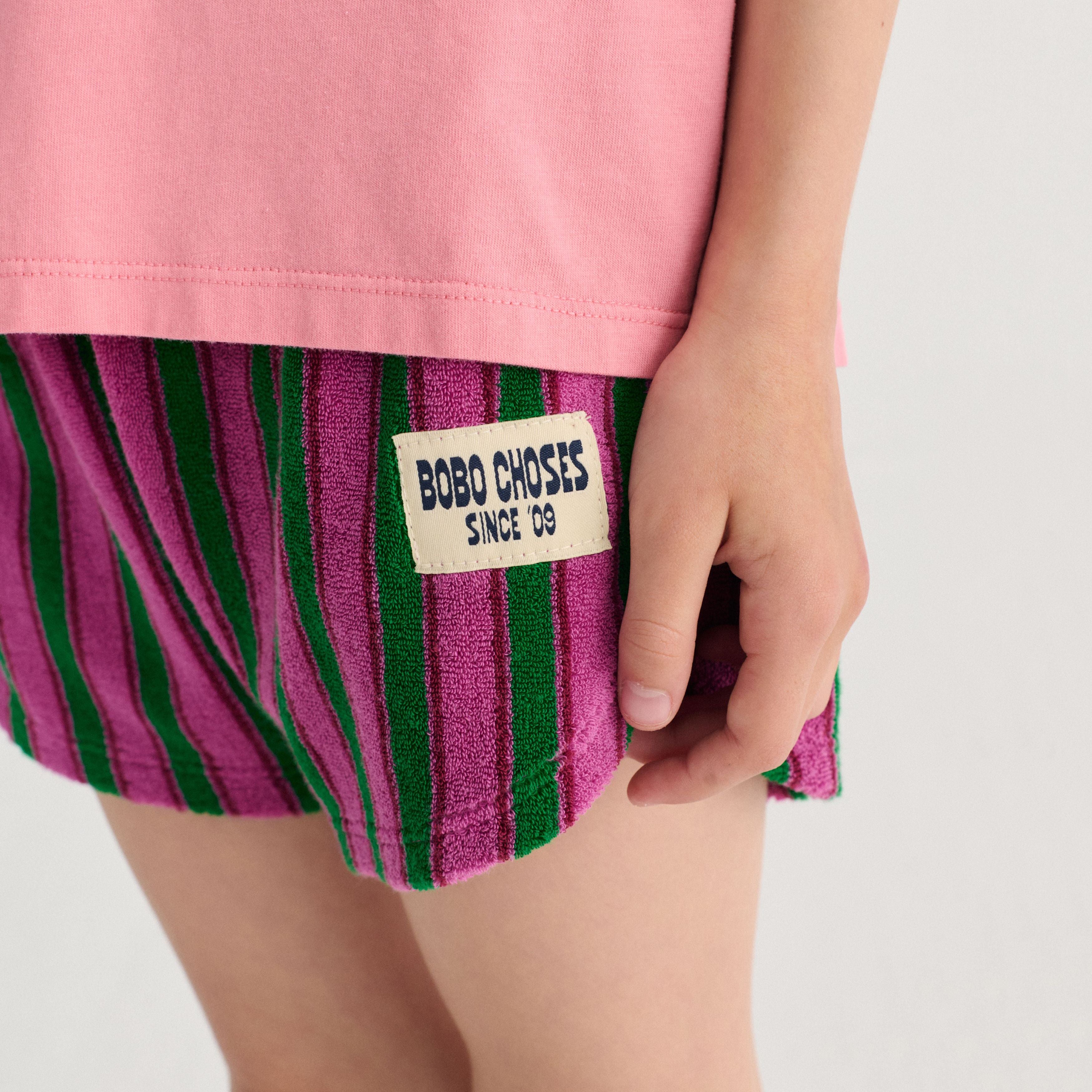 Boys & Girls Purple Stripes Cotton Shorts