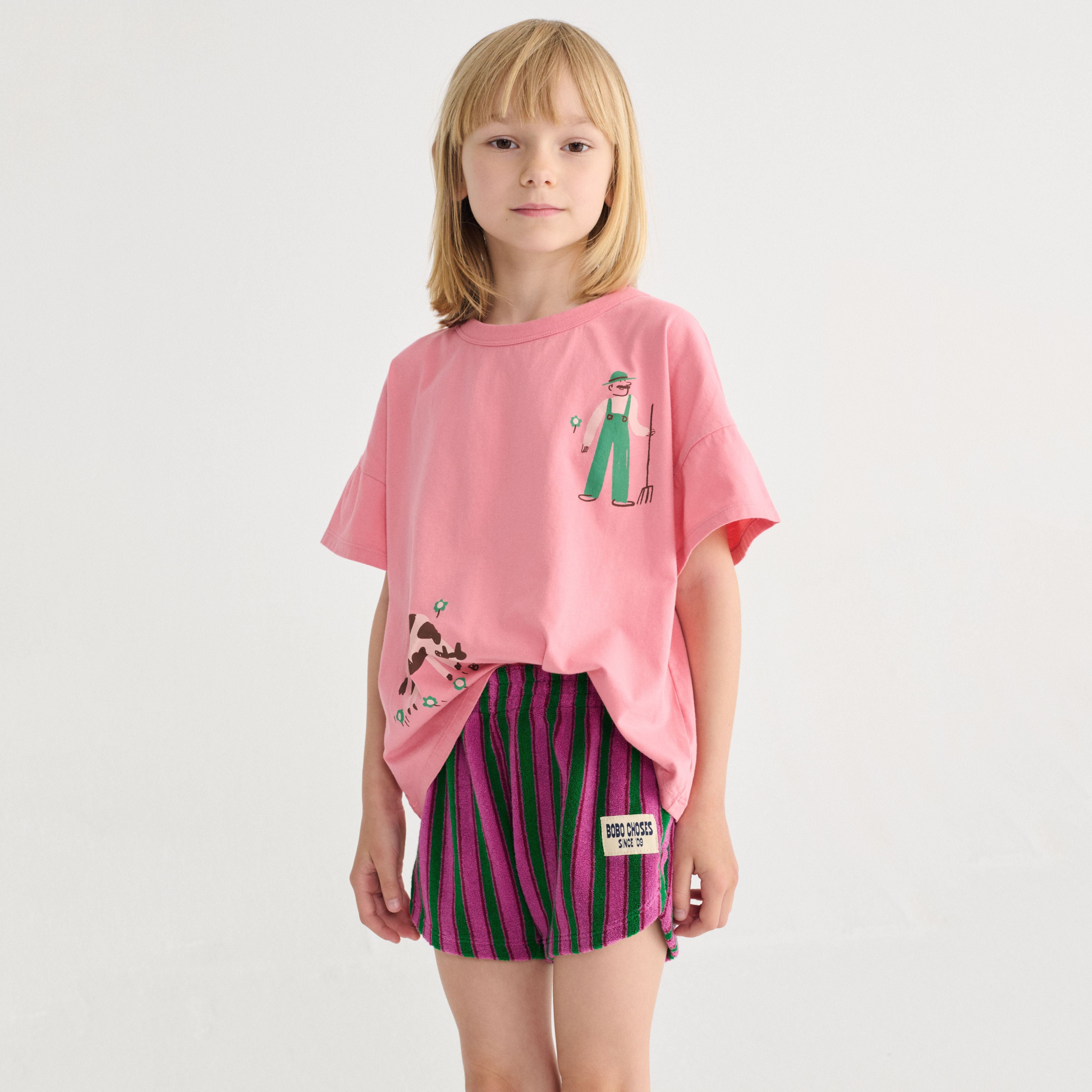 Boys & Girls Purple Stripes Cotton Shorts