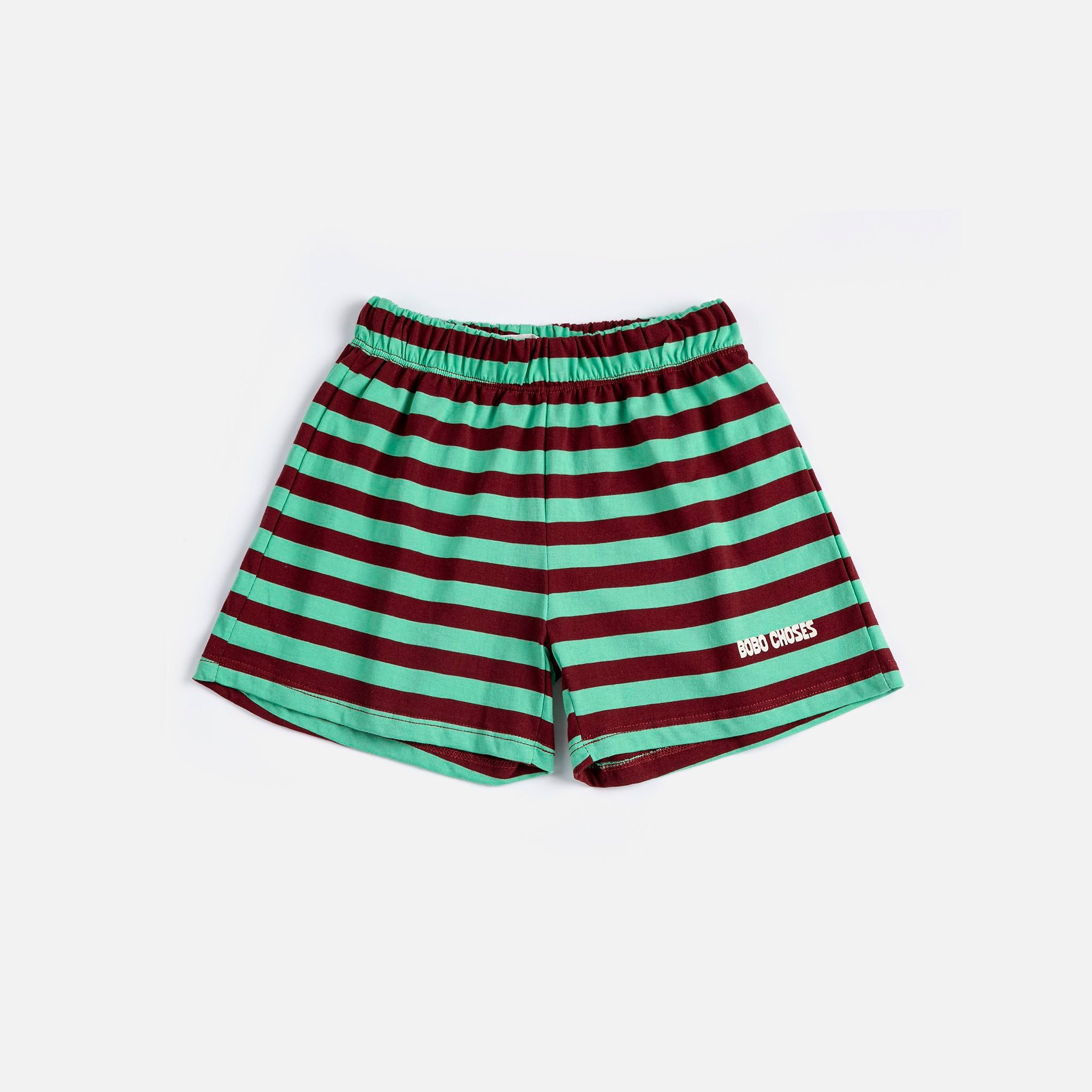 Boys & Girls Green Stripes Cotton Shorts