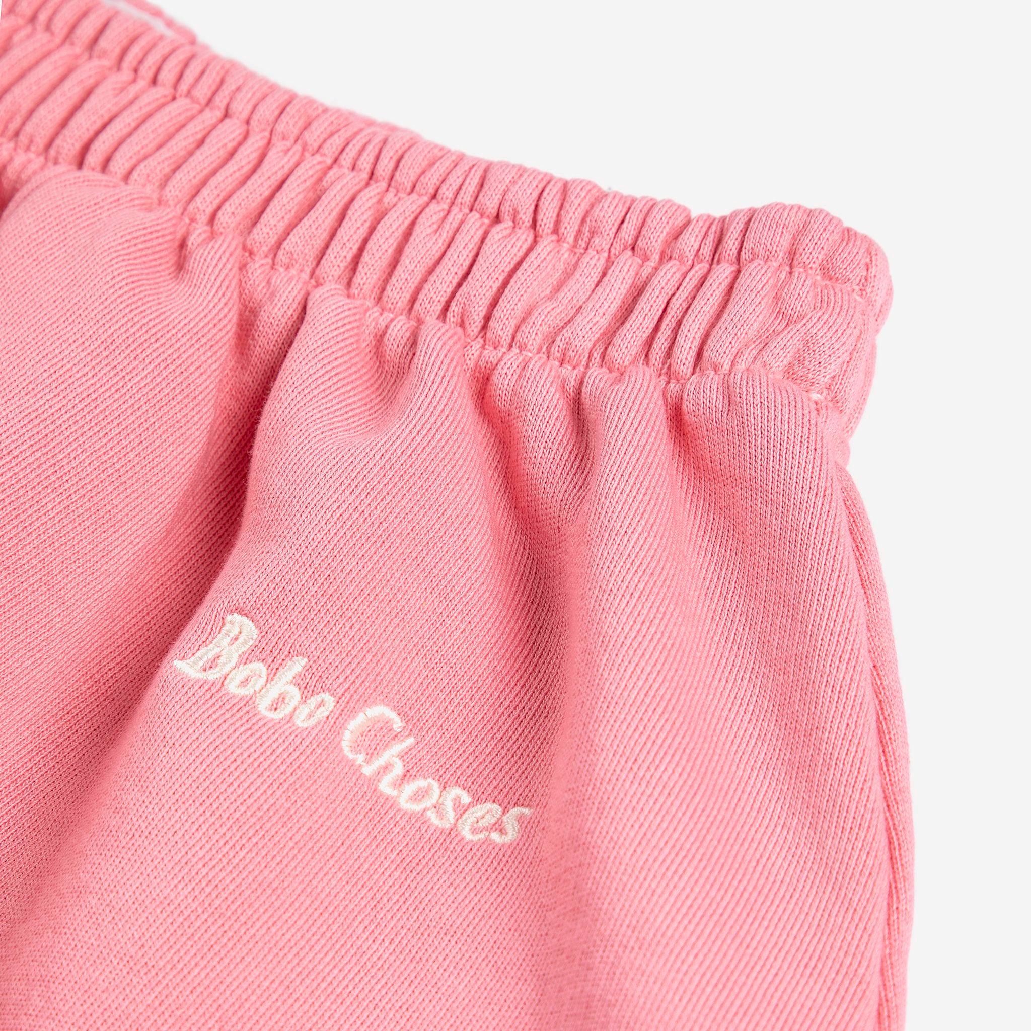 Girls Pink Embroidered Logo Cotton Skirt