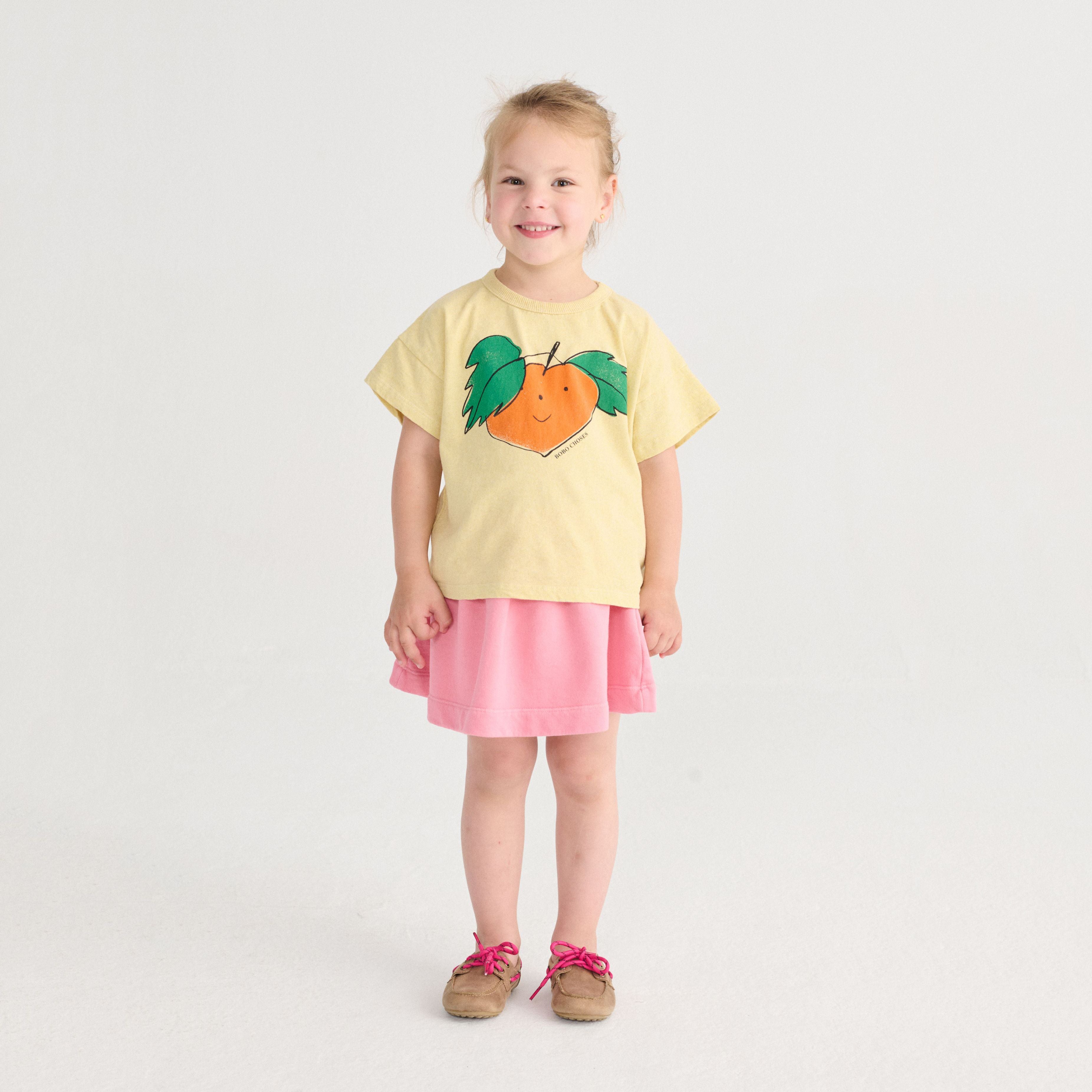 Girls Pink Embroidered Logo Cotton Skirt