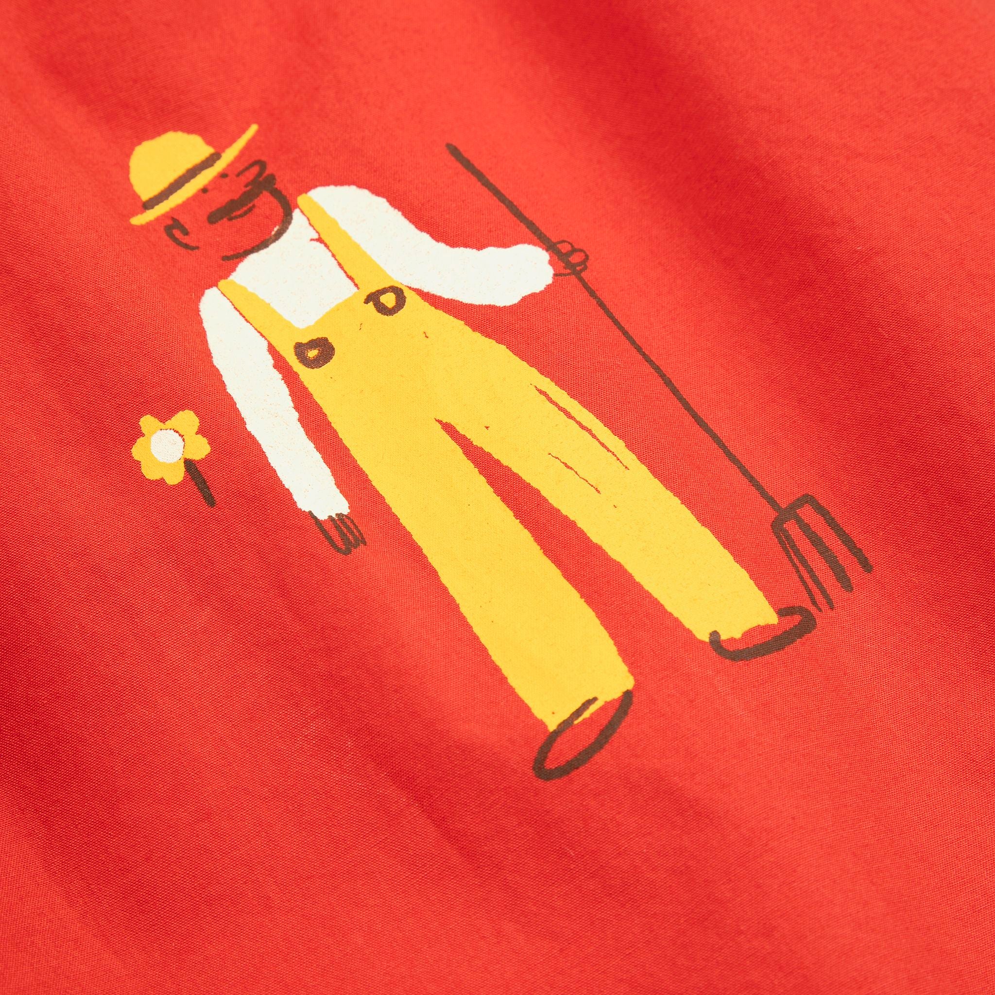 Girls Red Cow Printed Cotton Skirt