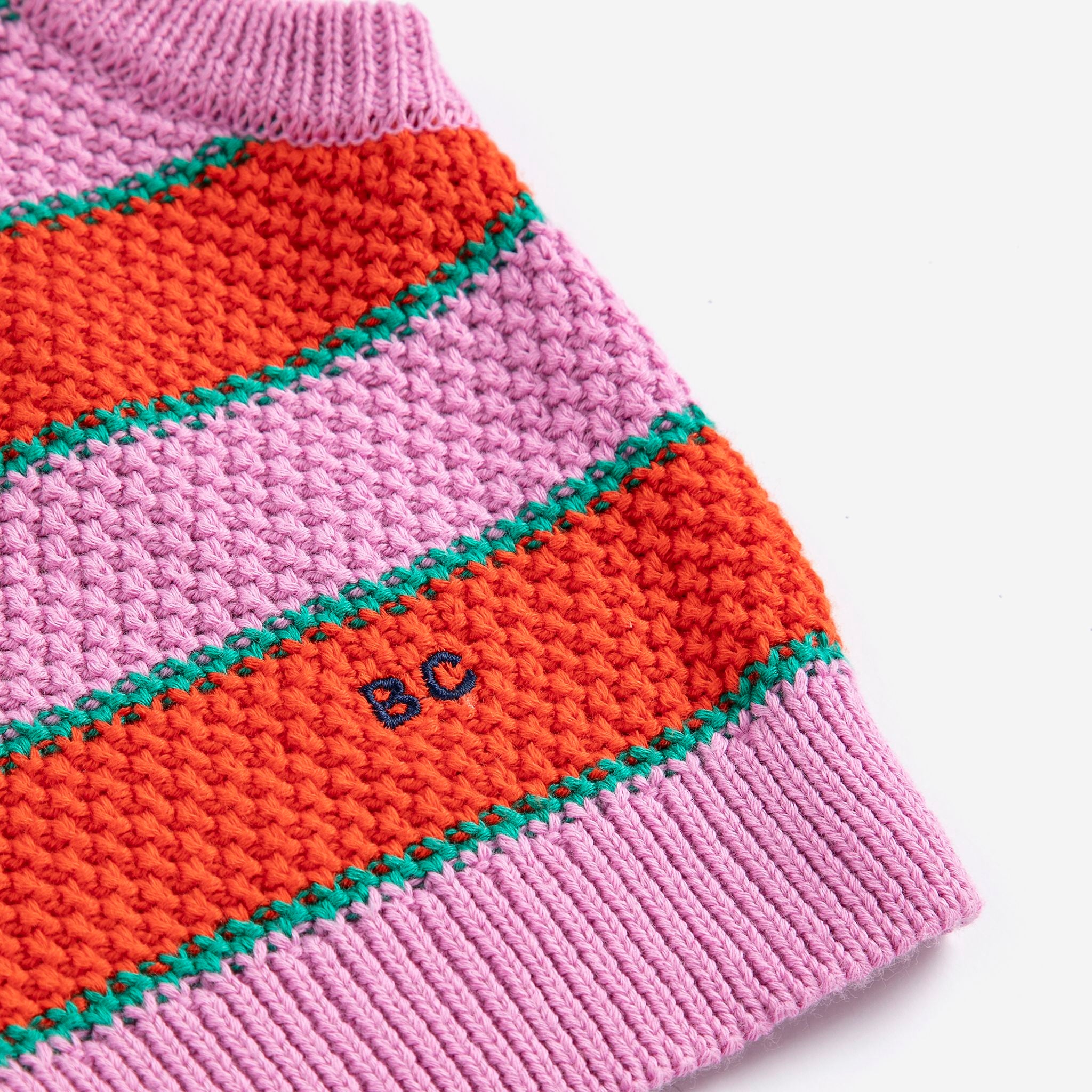 Girls Mauve Stripes Cotton Knit Vest