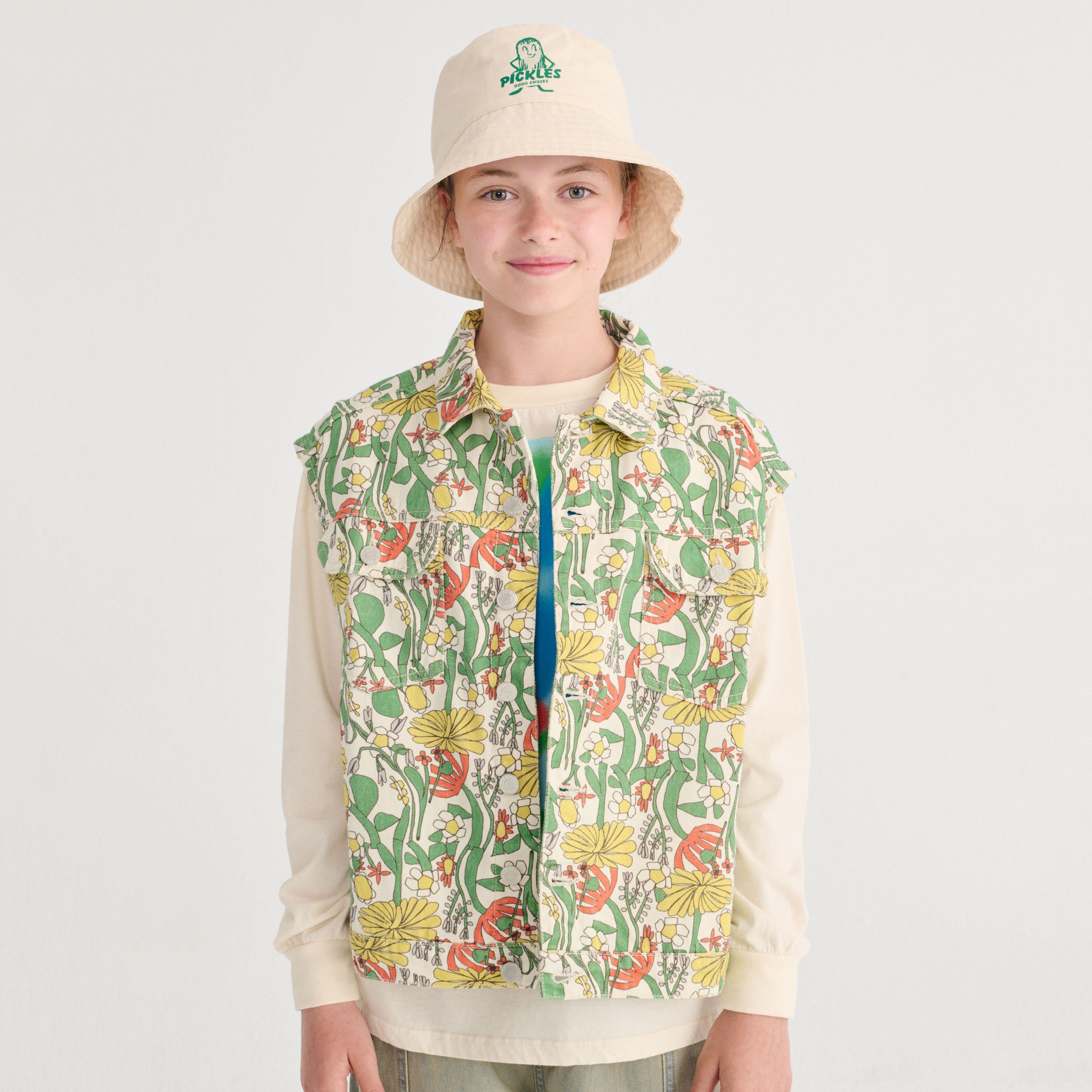 Boys & Girls White Logo Reversible Bucket Hat