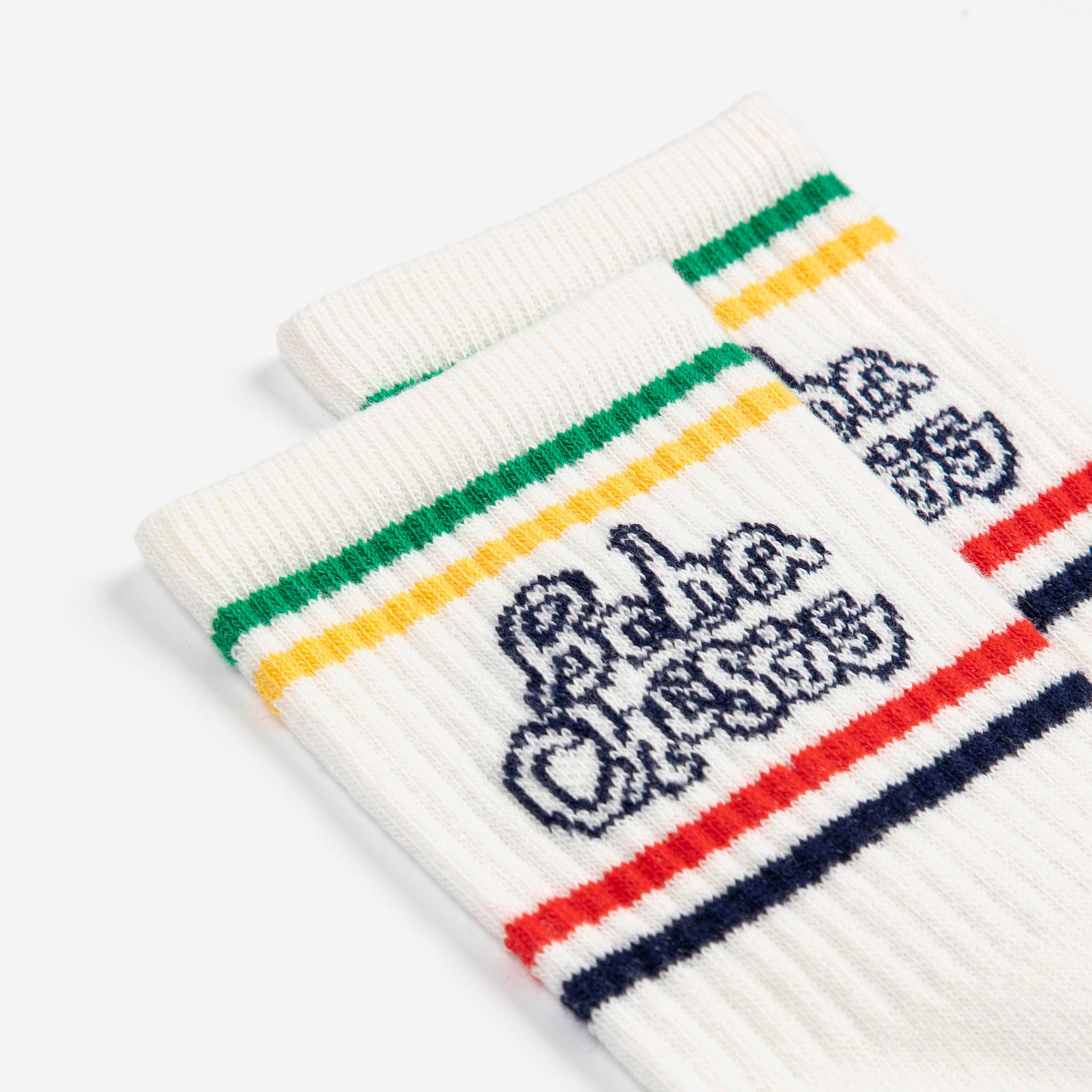 Boys & Girls White Logo Cotton Socks