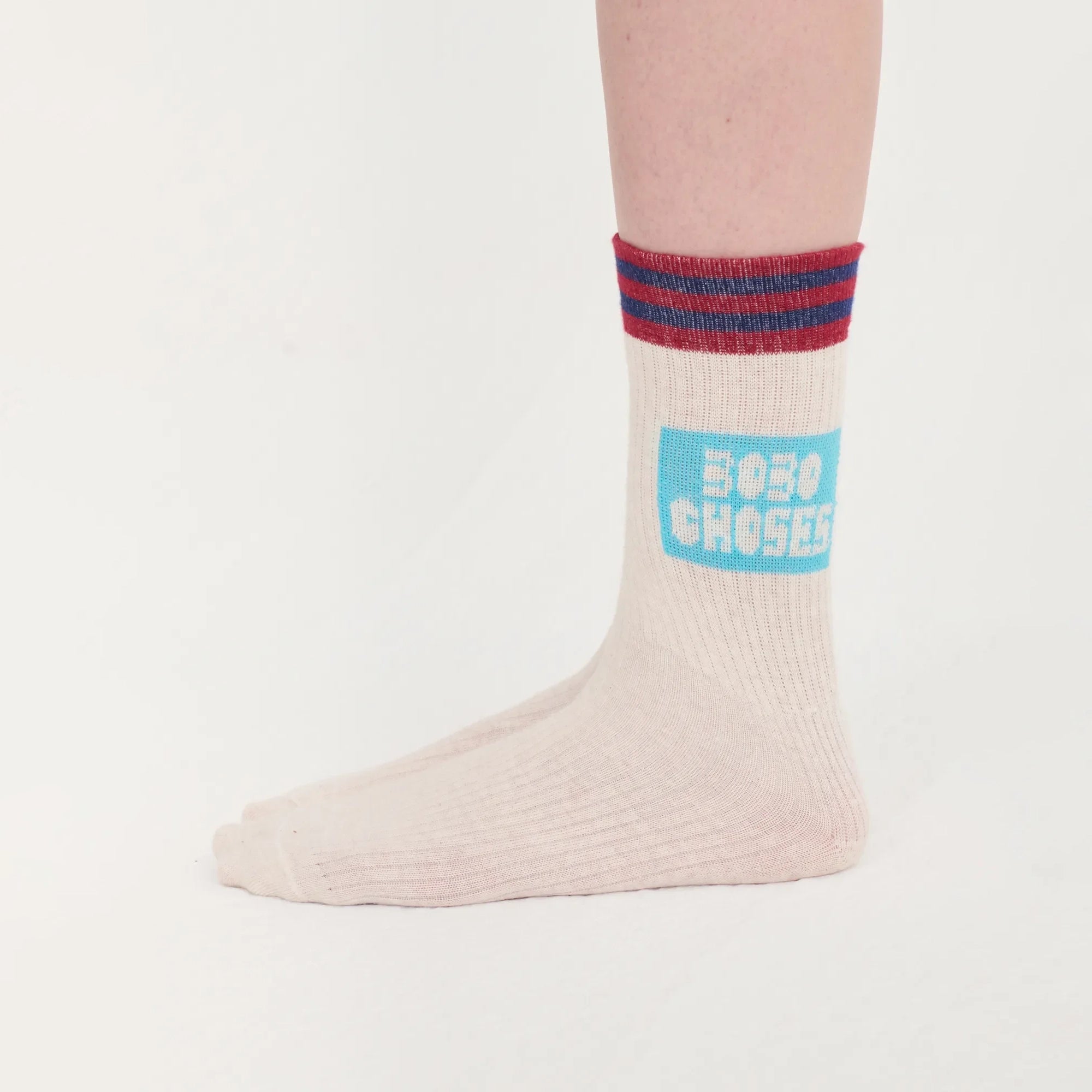 Women Beige Logo Cotton Socks