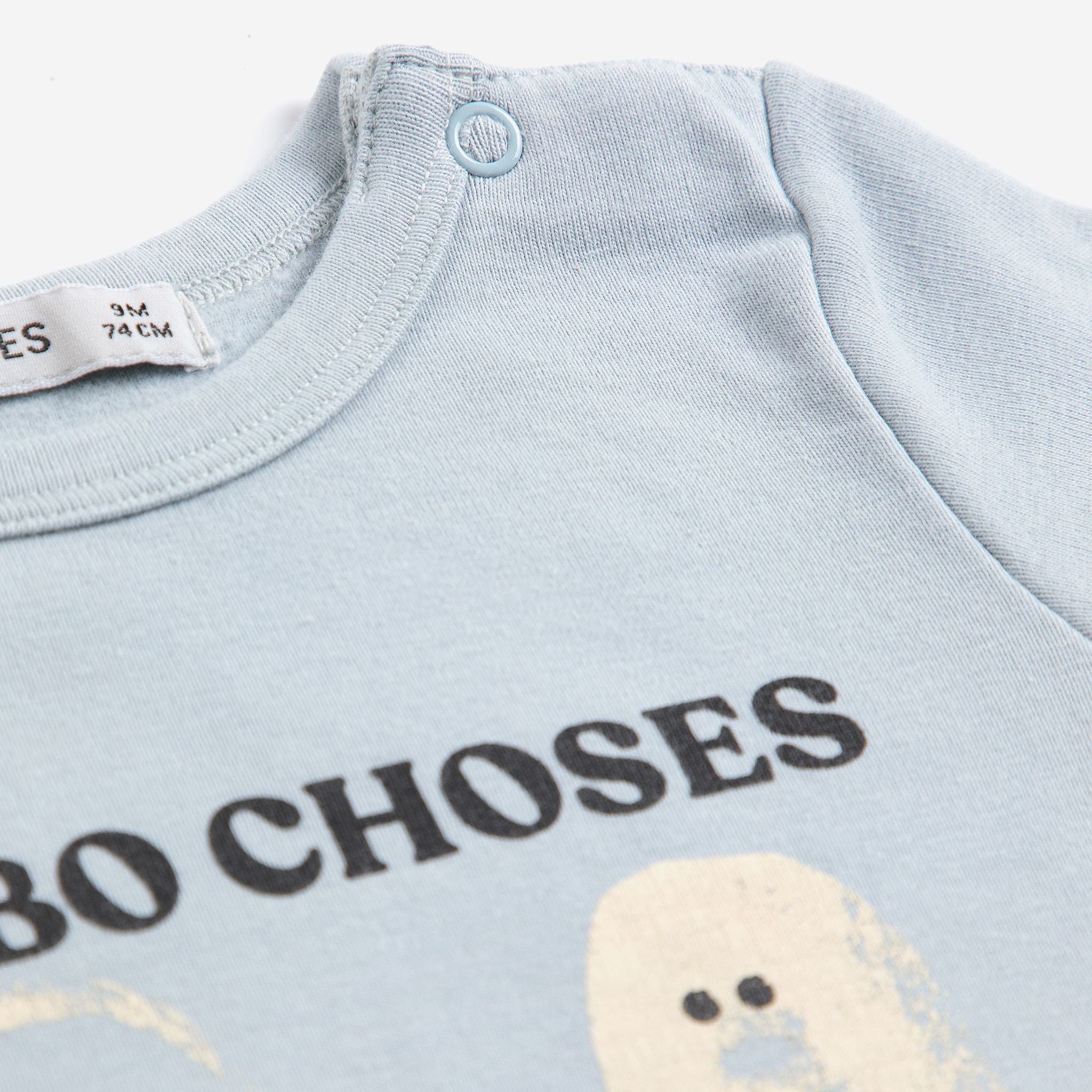 Baby Boys & Girls Light Blue Logo Cotton Babysuit