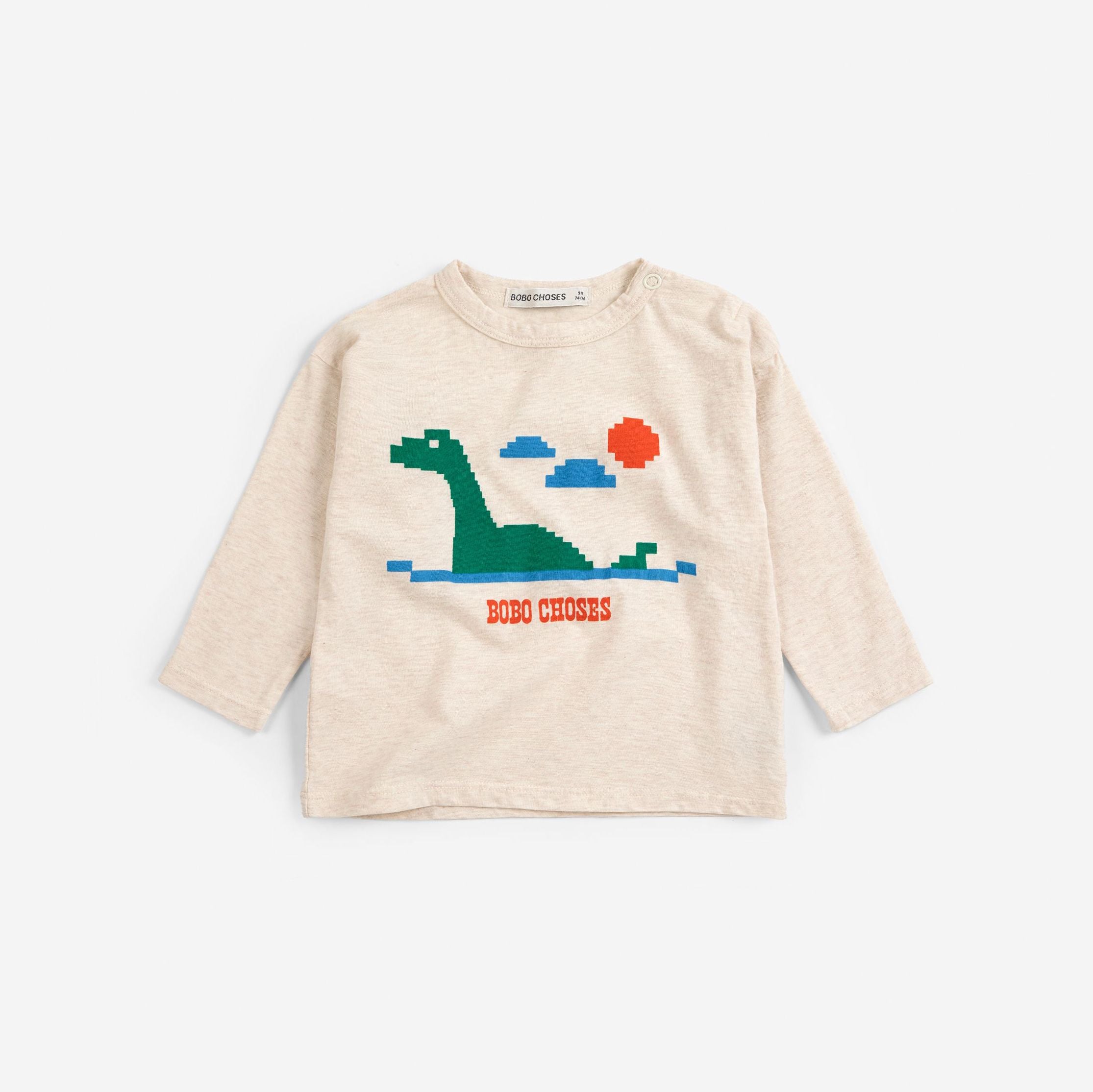 Baby Boys & Girls White Printed Cotton Long Sleeves T-Shirt