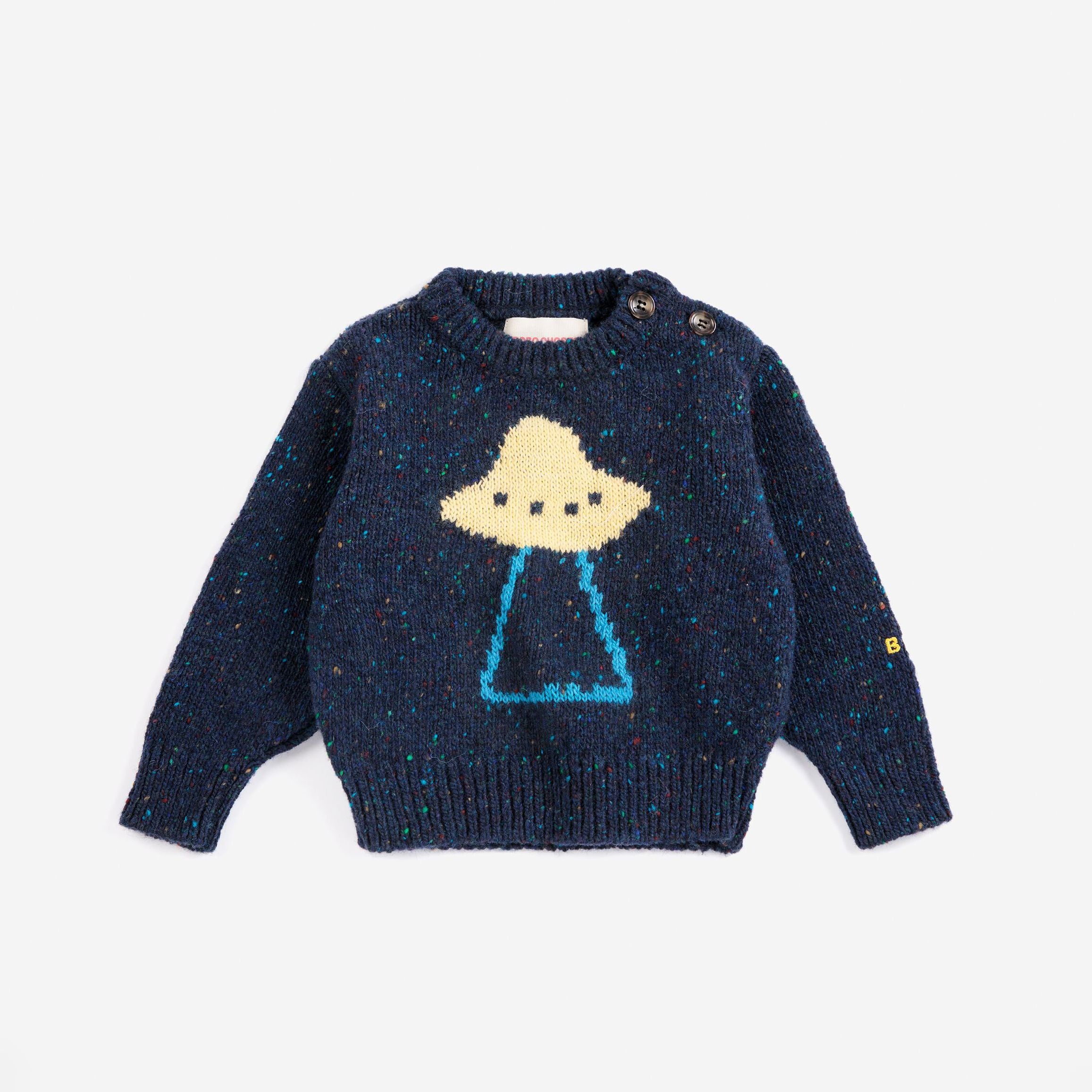 Baby Boys & Girls Navy Jacquard Wool Sweater
