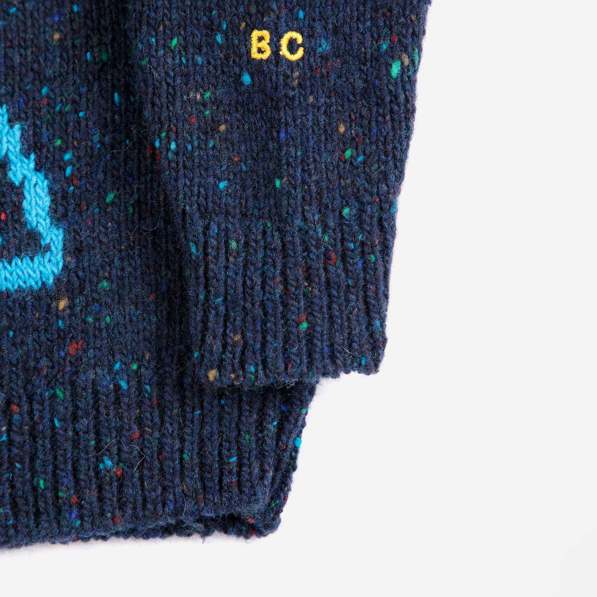 Baby Boys & Girls Navy Jacquard Wool Sweater