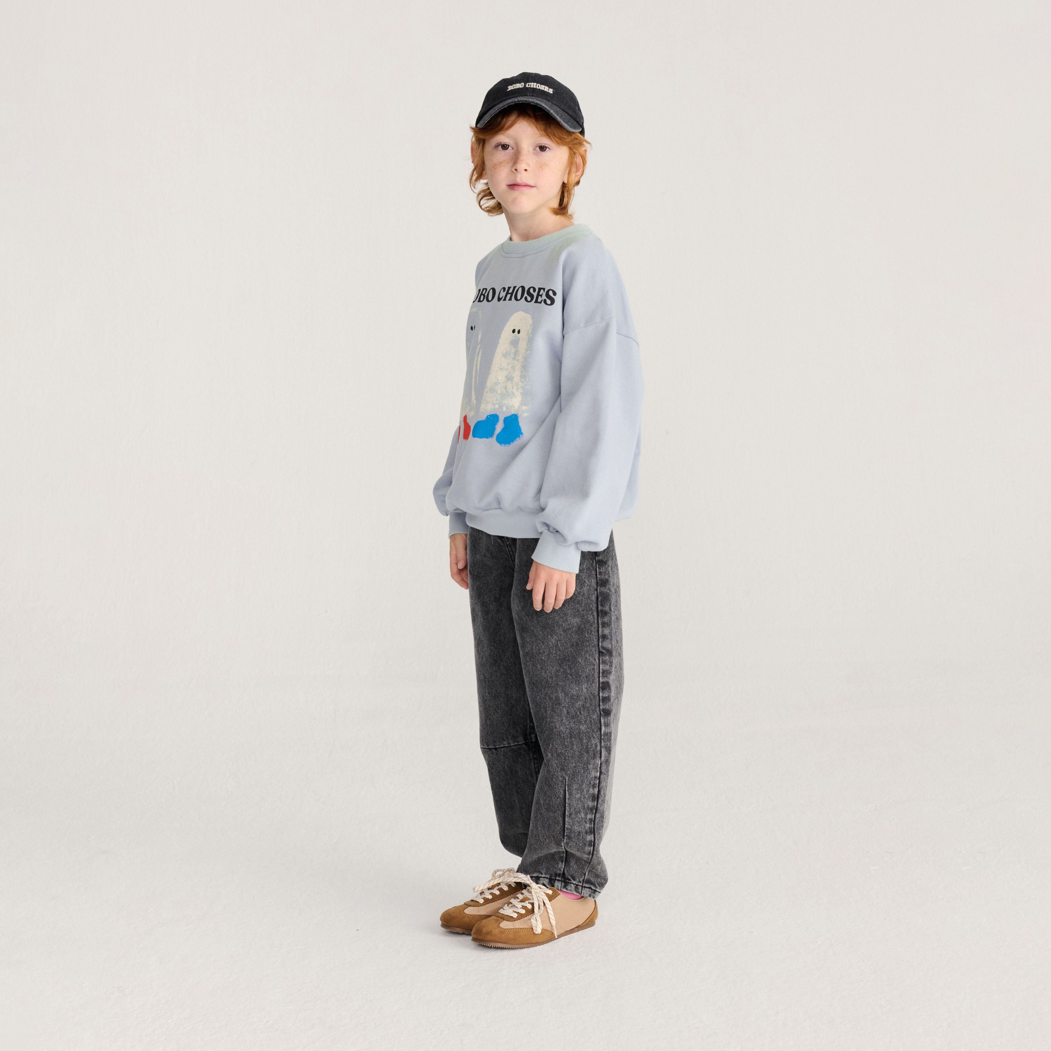 Boys & Girls Light Blue Logo Cotton Sweatshirt