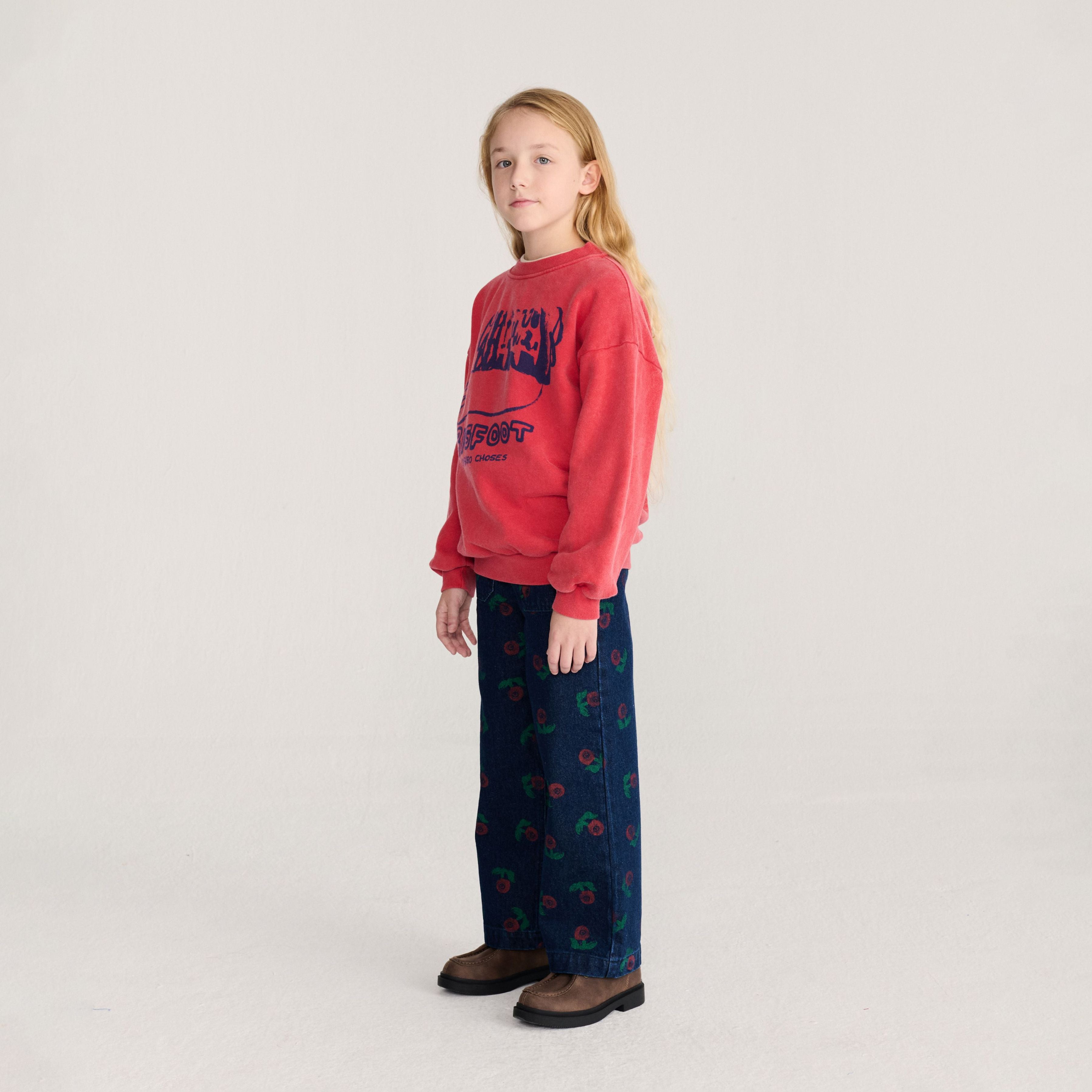 Boys & Girls Red Cotton Sweatshirt