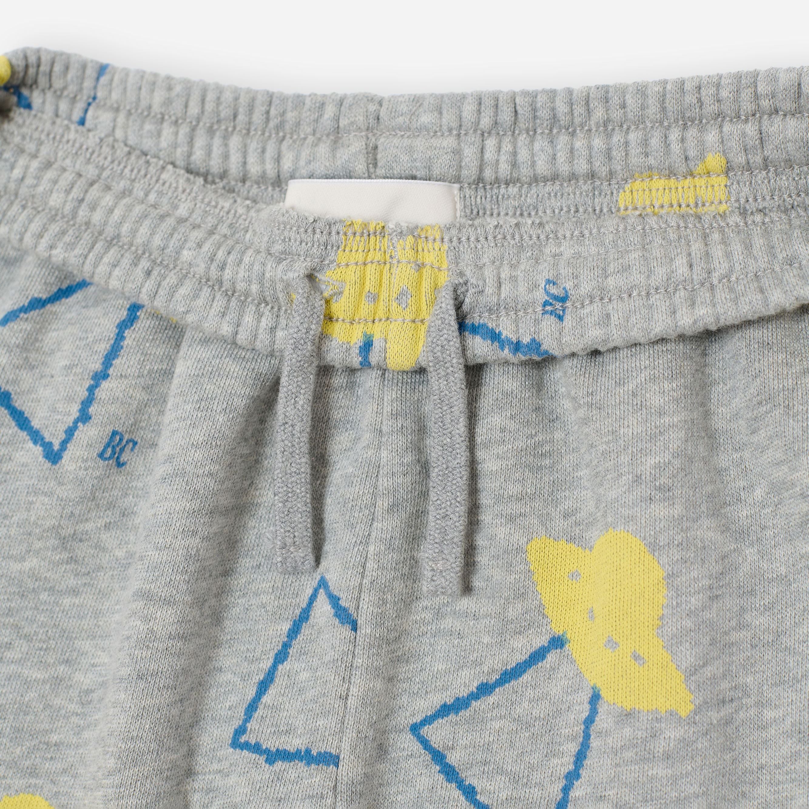 Boys & Girls Grey Printed Cotton Trousers