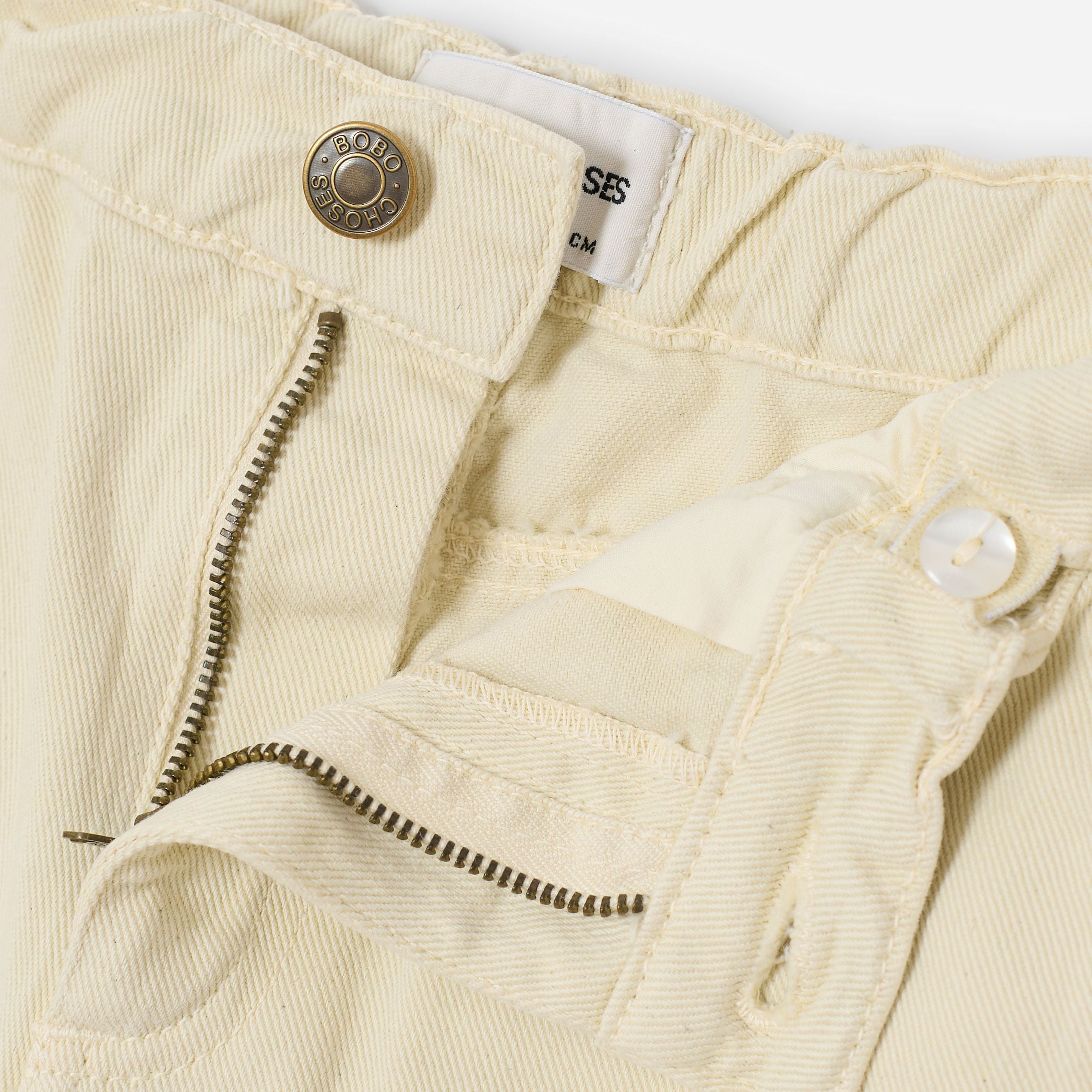 Boys & Girls White Printed Denim Trousers