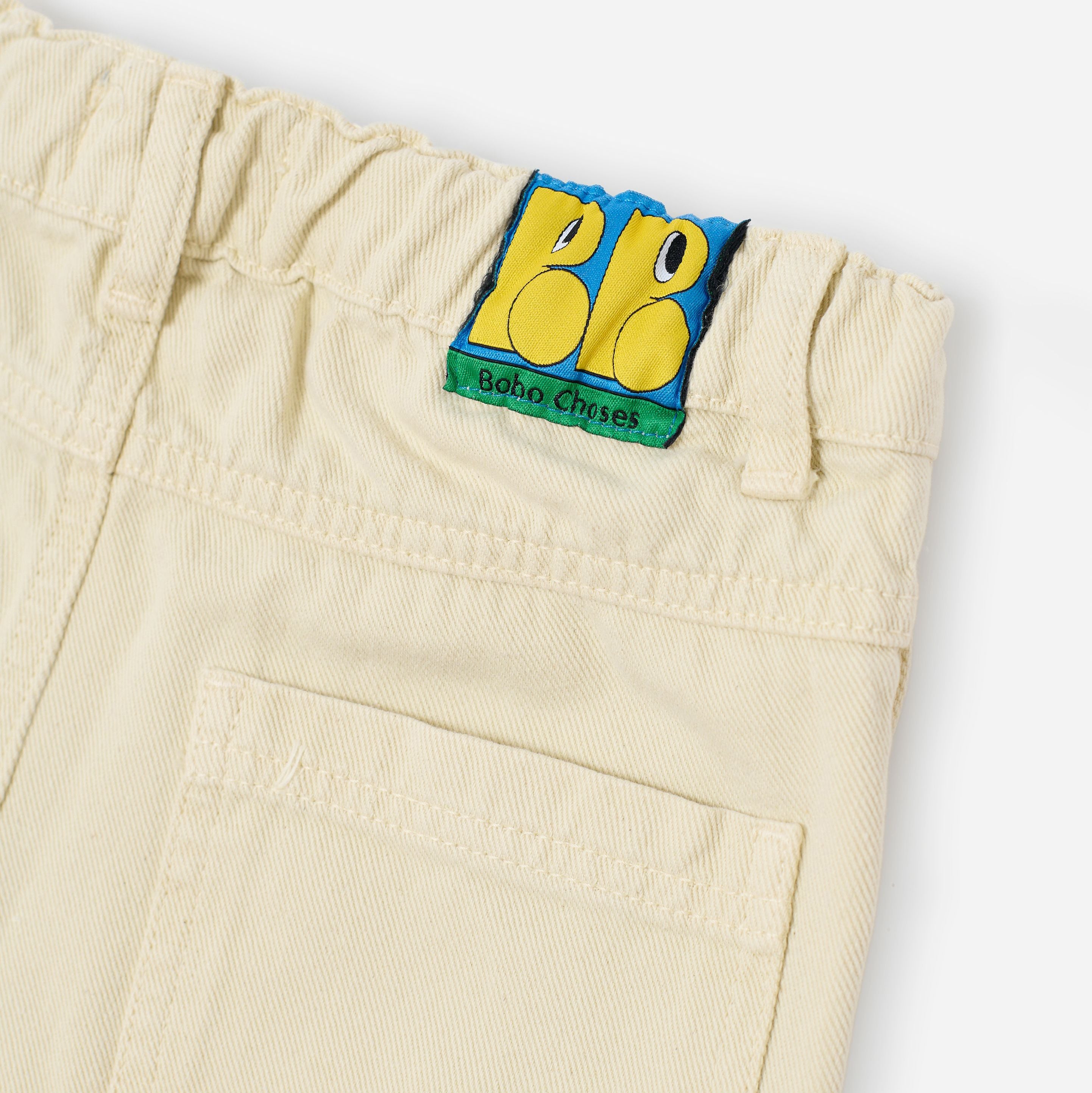 Boys & Girls White Printed Denim Trousers