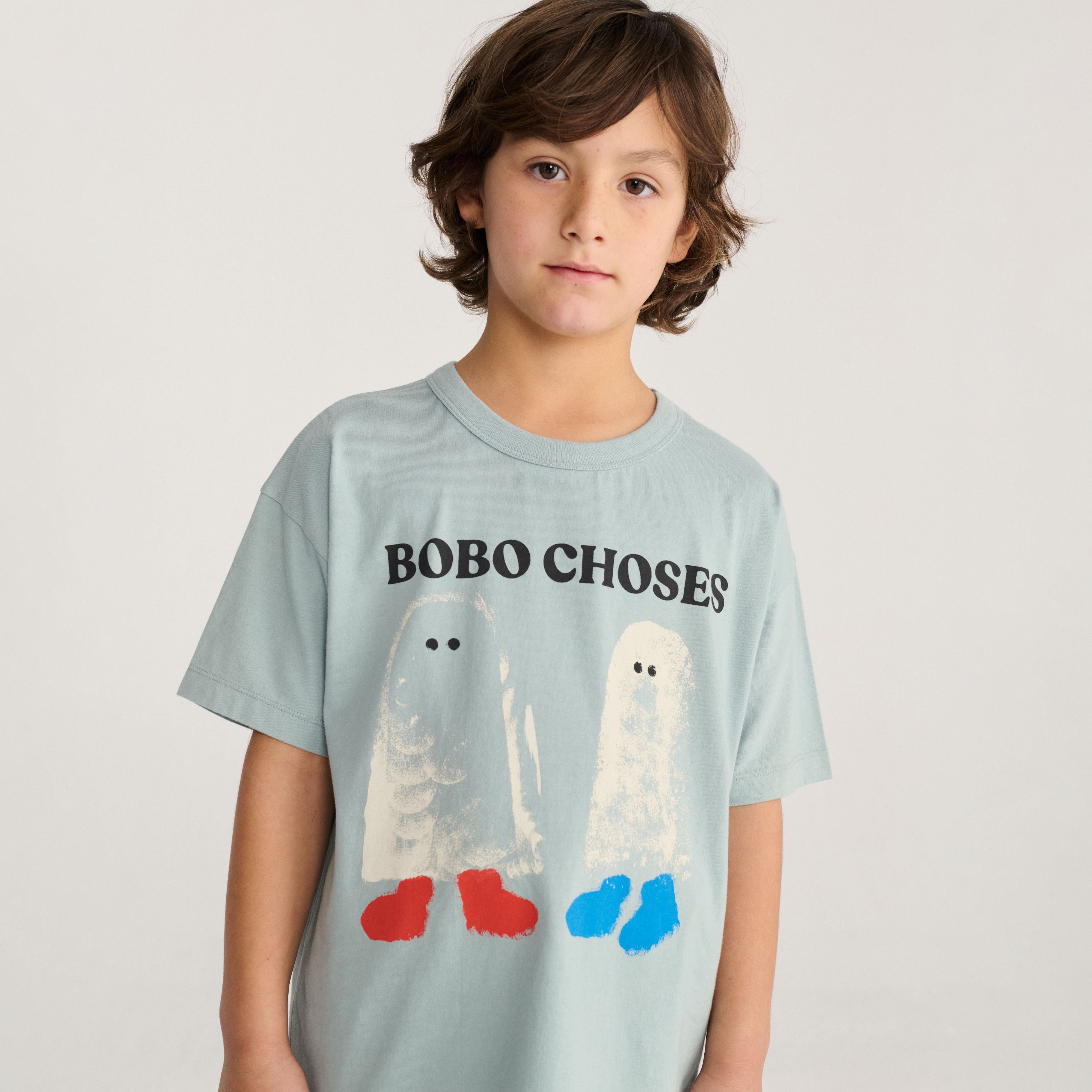 Boys & Girls Light Blue Logo Cotton T-Shirt