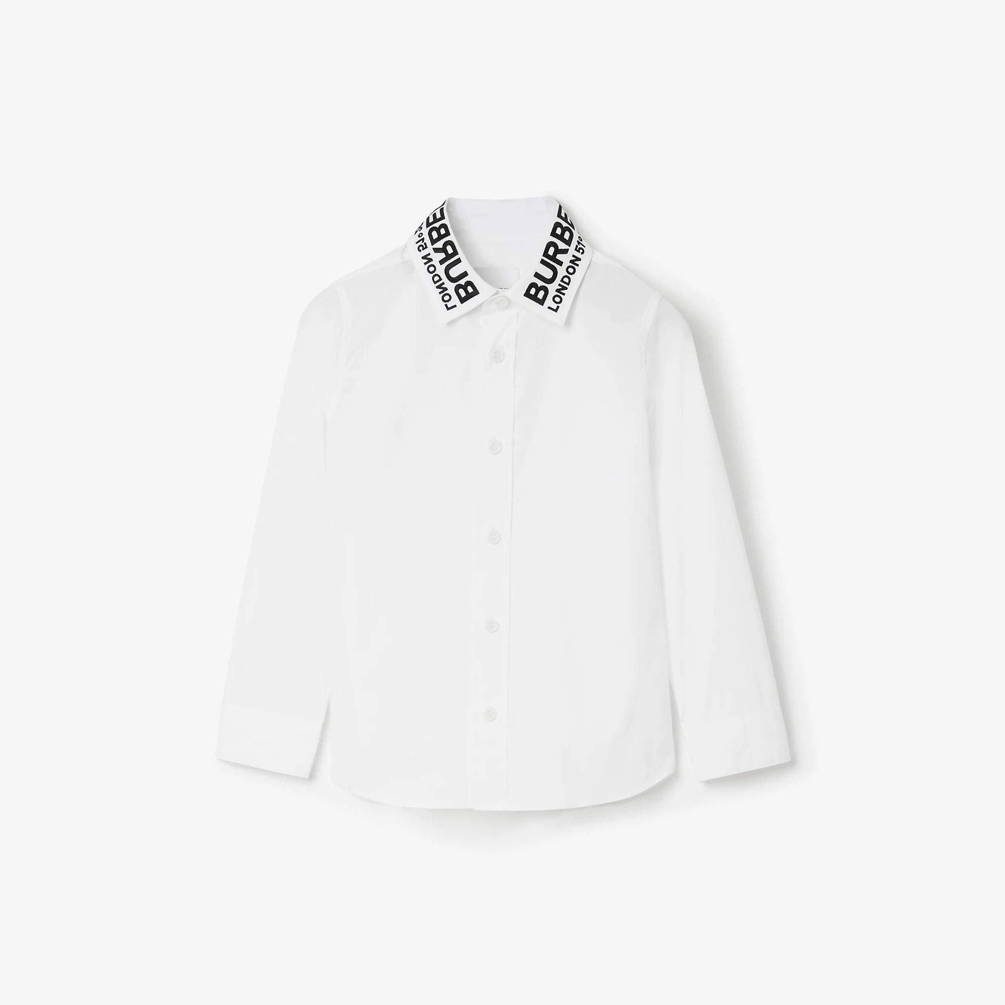 Boys White Logo Cotton Shirt