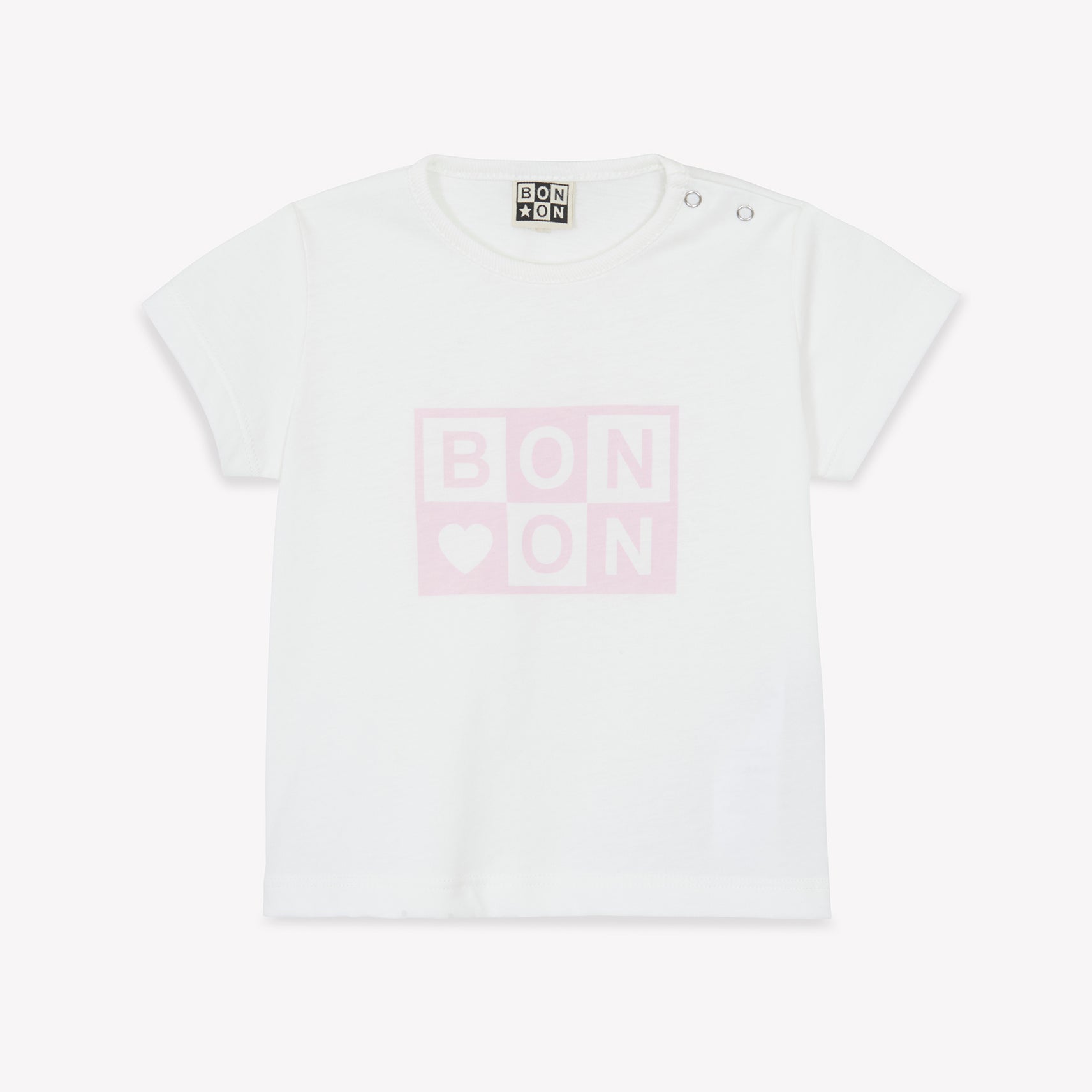 Baby Girls White Printed Logo Cotton T-Shirt