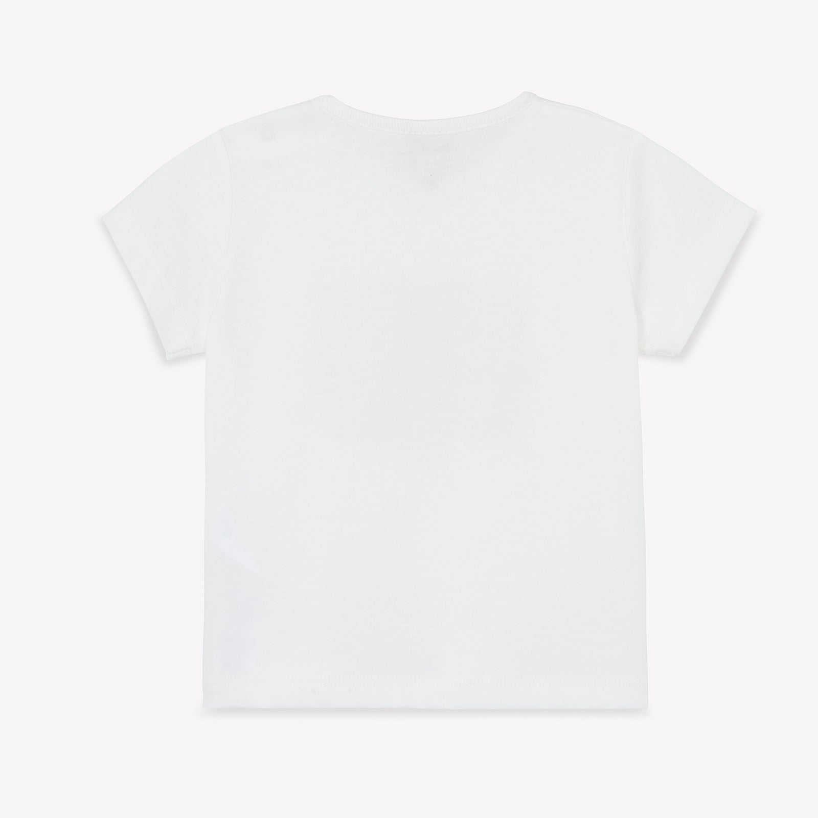 Baby Girls White Printed Logo Cotton T-Shirt