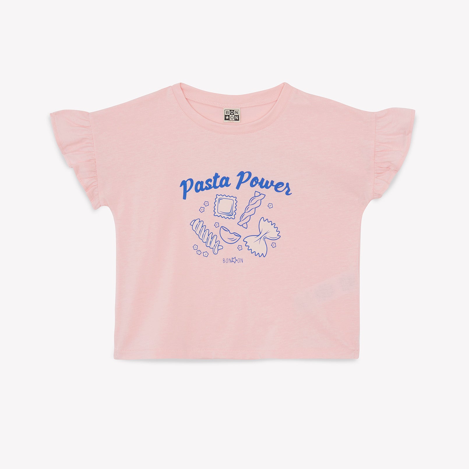 Girls Light Pink Printed Cotton T-Shirts