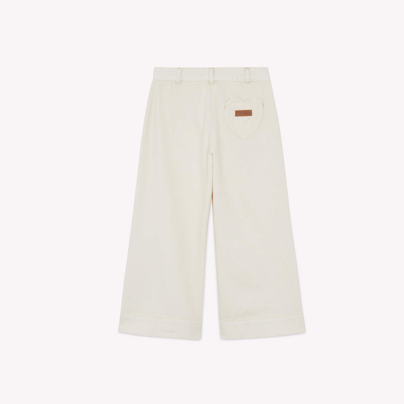 Girls Beige Cotton Loose Trousers