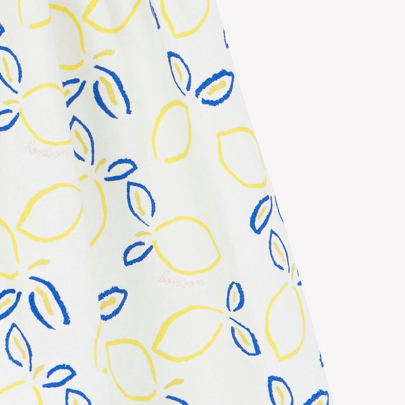 Girls White Printed Cotton Skirt