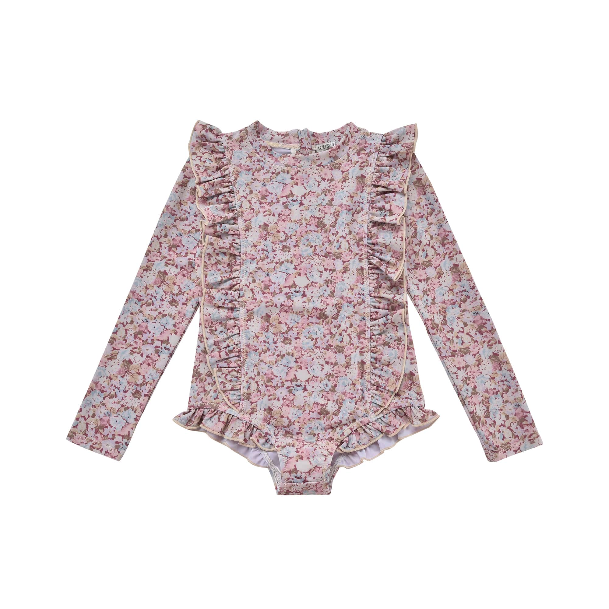 Girls Pink Floral Swimsuit