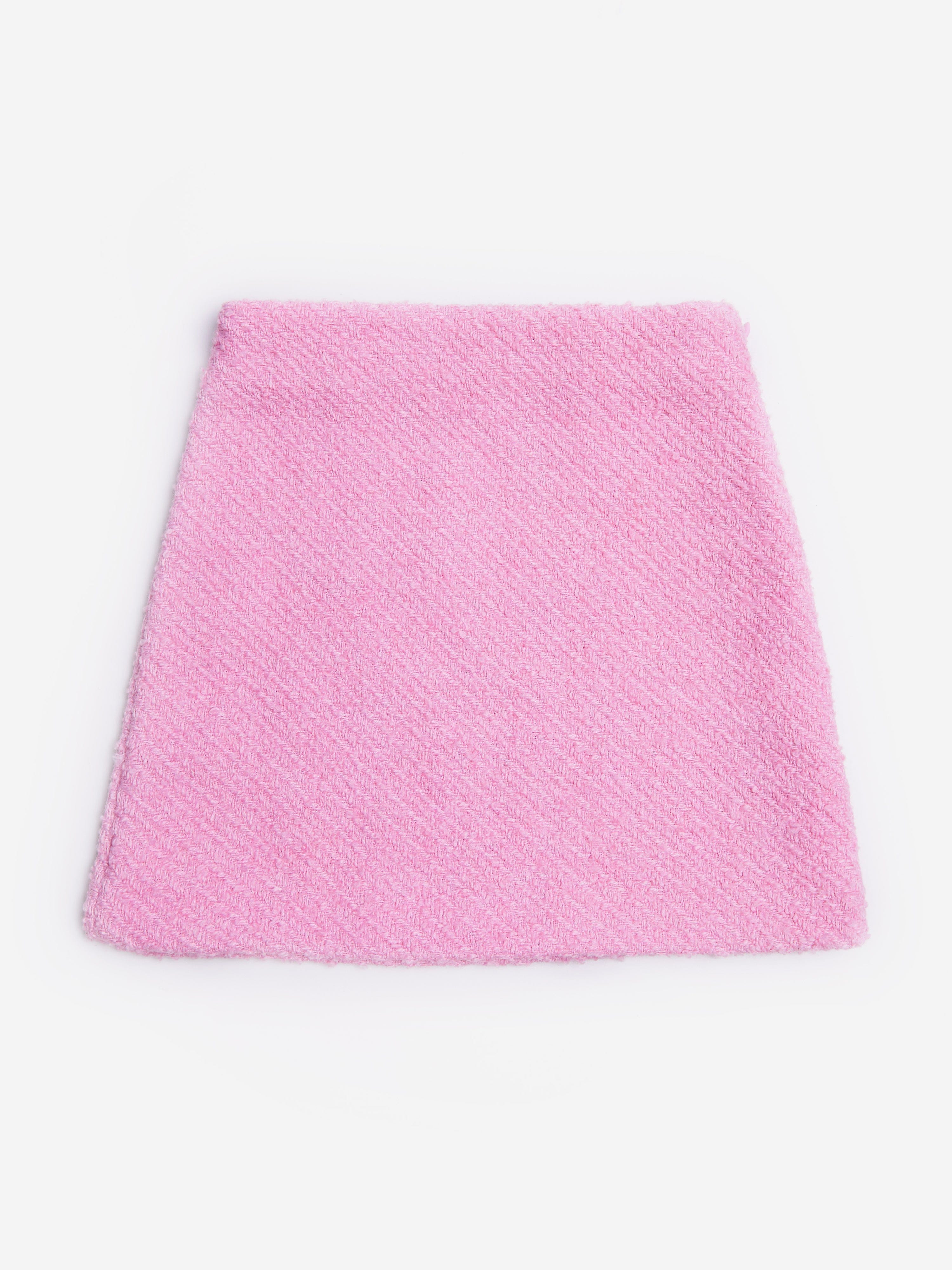 Girls Tweed Pencil Skirt in Pink