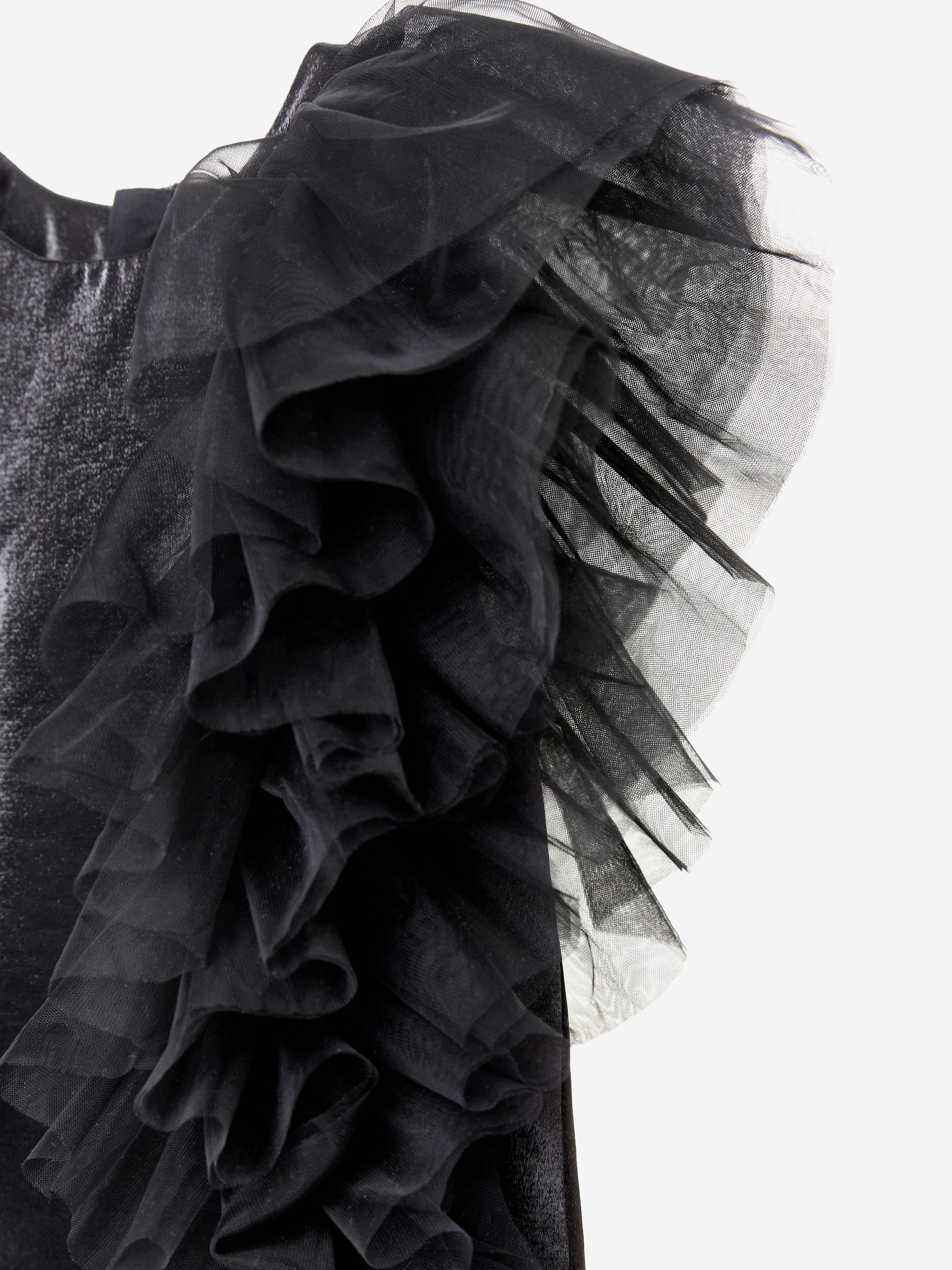 Girls Ruffle Dress in Black