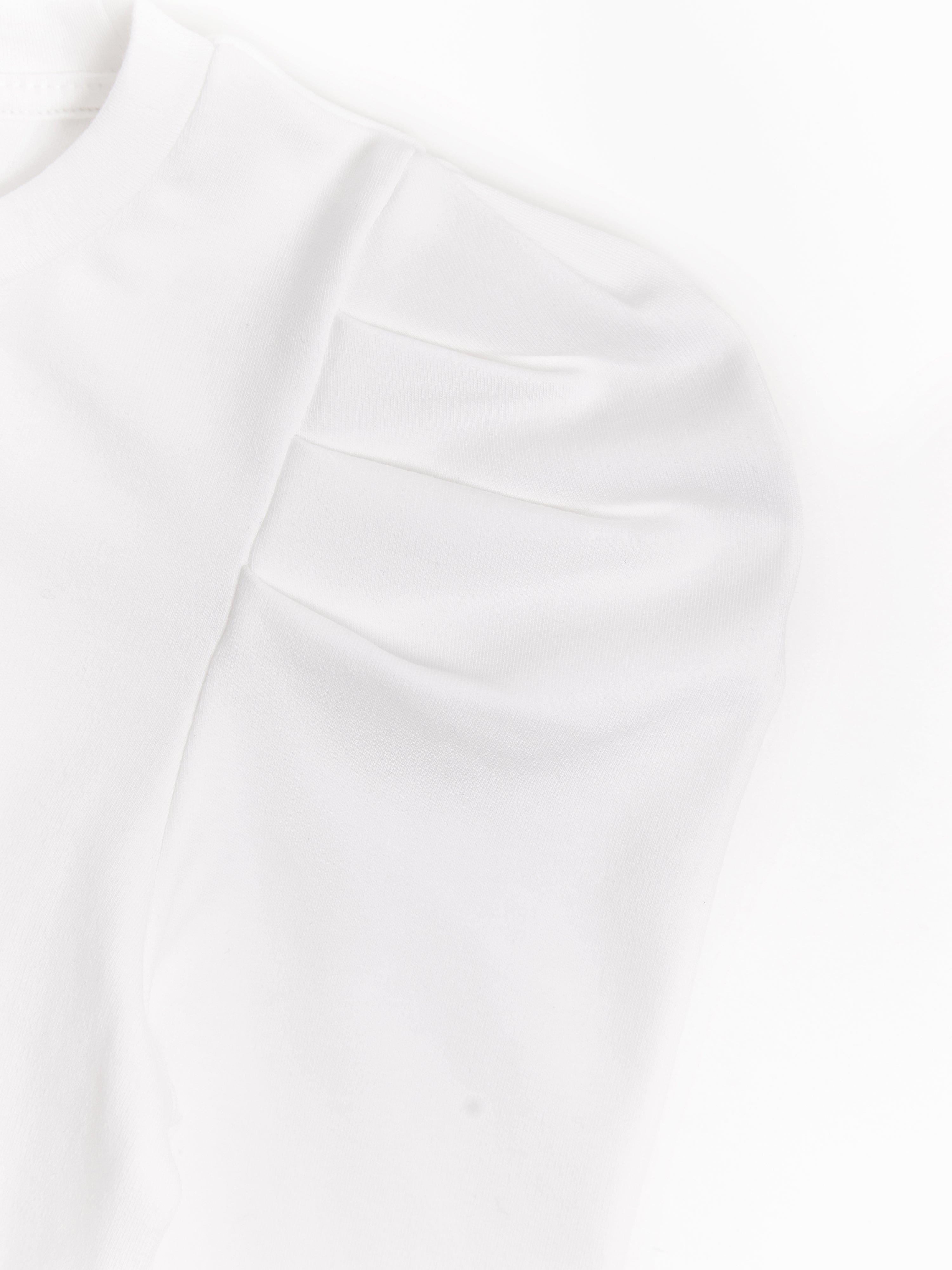 Girls Puff Long Sleeve Top in Ivory