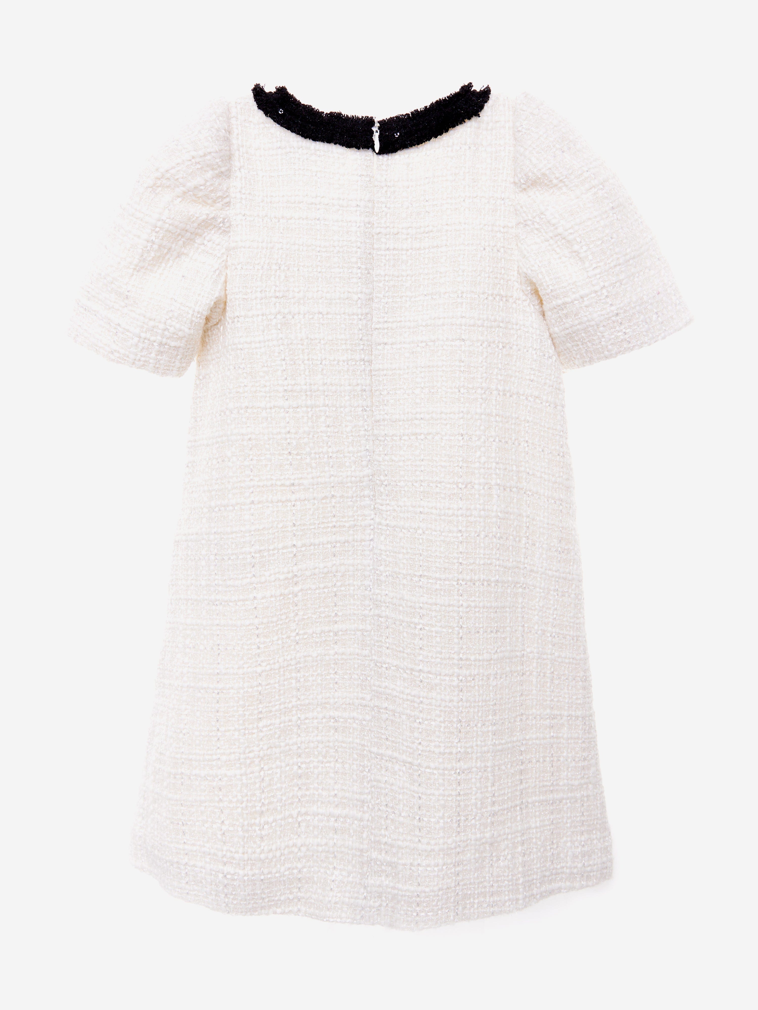BCBG Girls Tweed Dress in Ivory