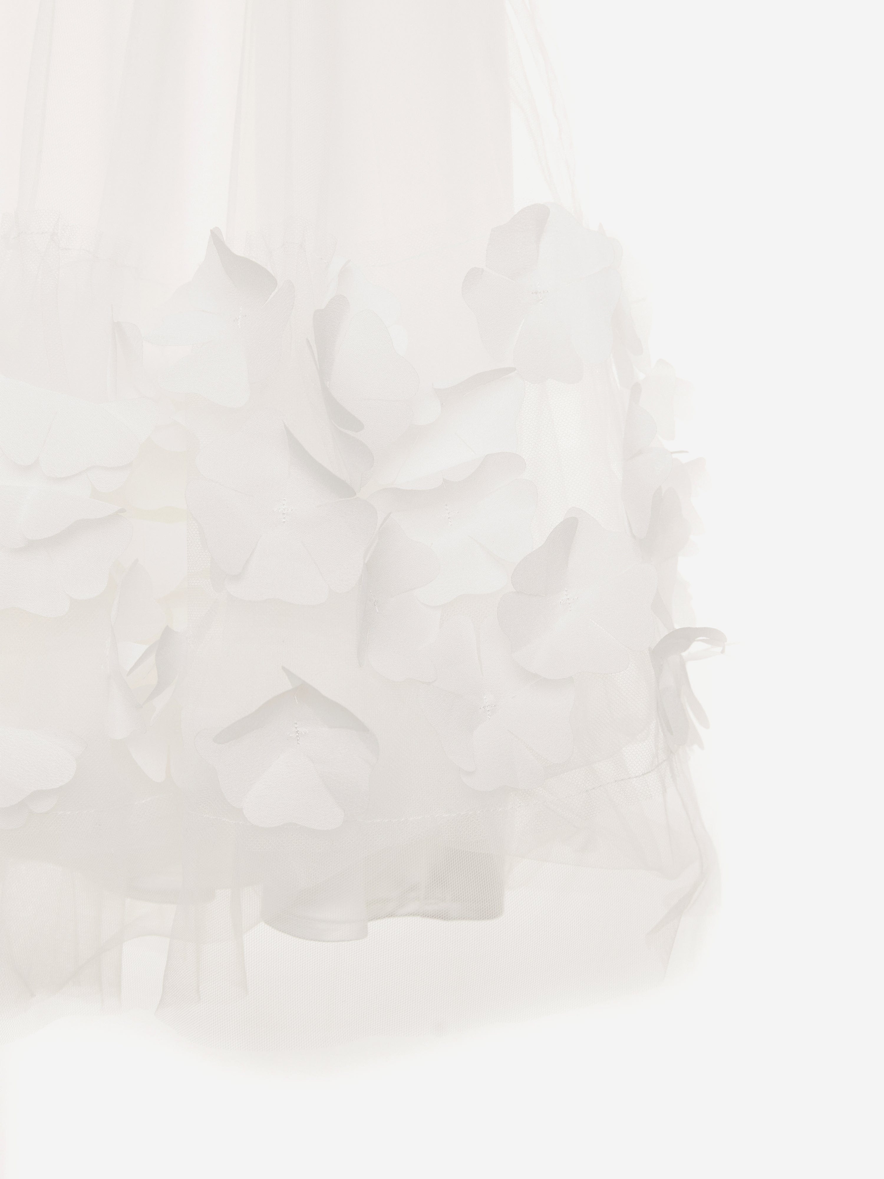 BCBG Girls Tulle 3D Flower Dress in White