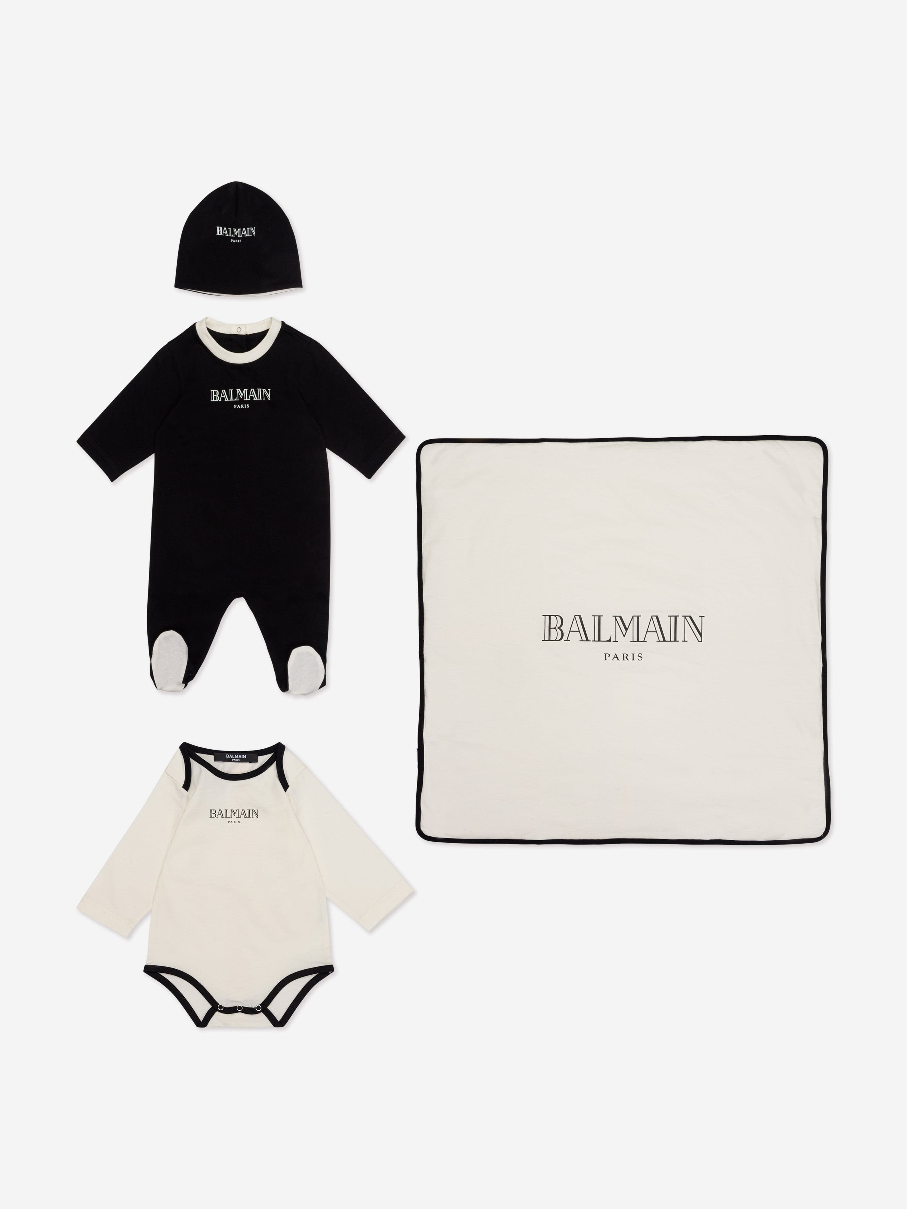 Balmain Baby Logo Gift Set in Ivory