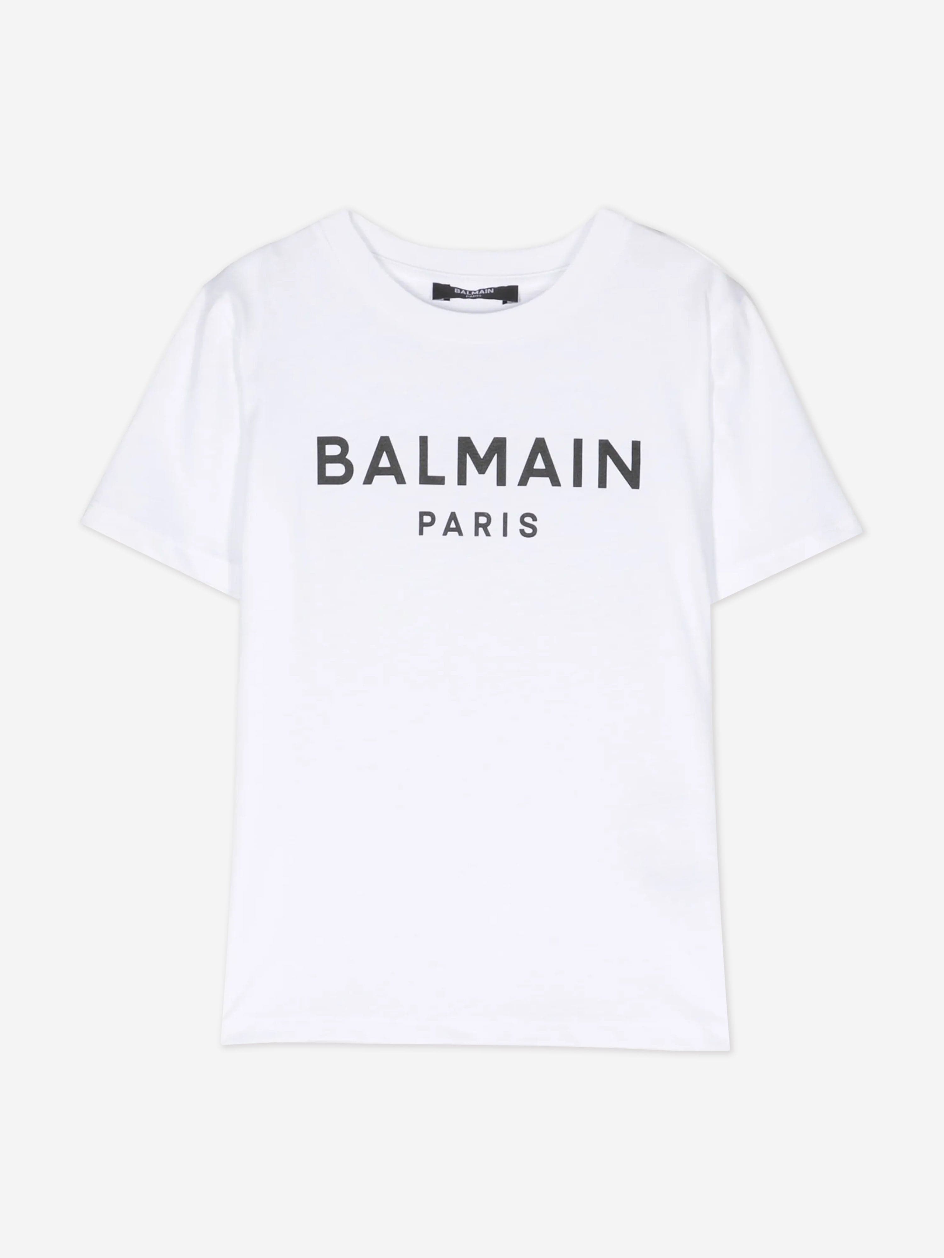 Balmain Kids Logo T-Shirt in White