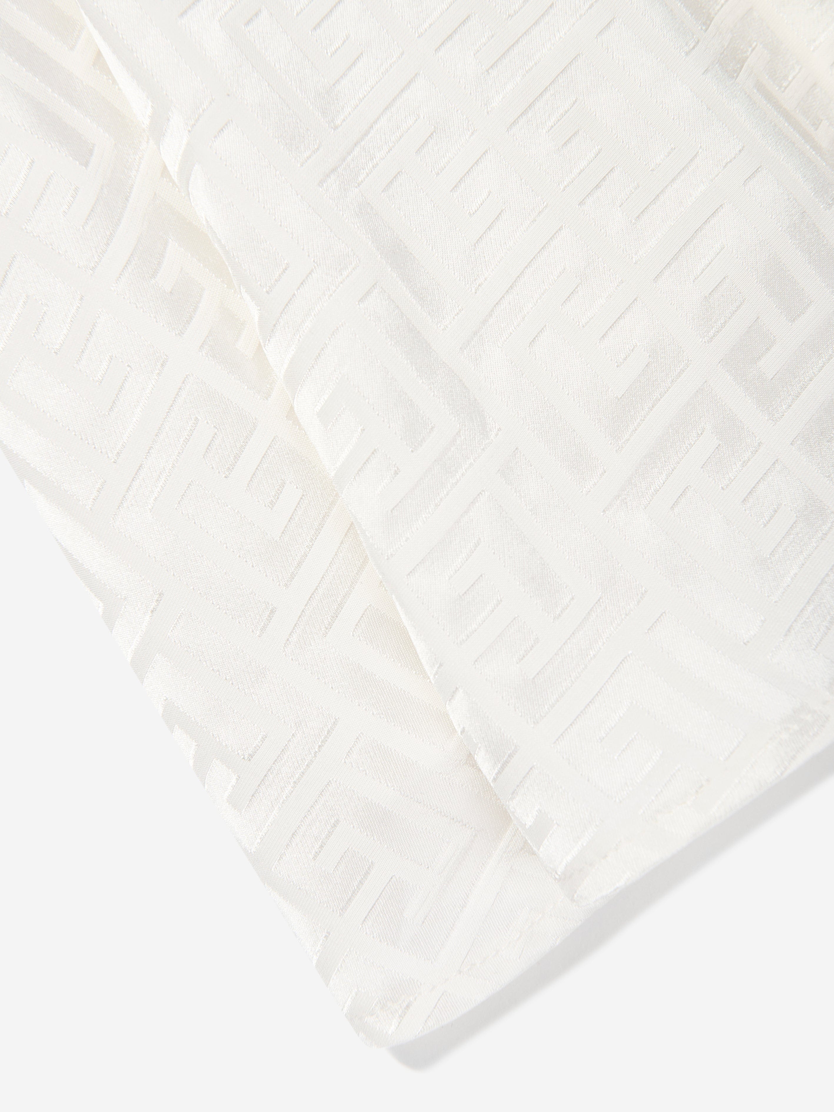 Balmain Girls Sleeveless Monogram Dress in Ivory