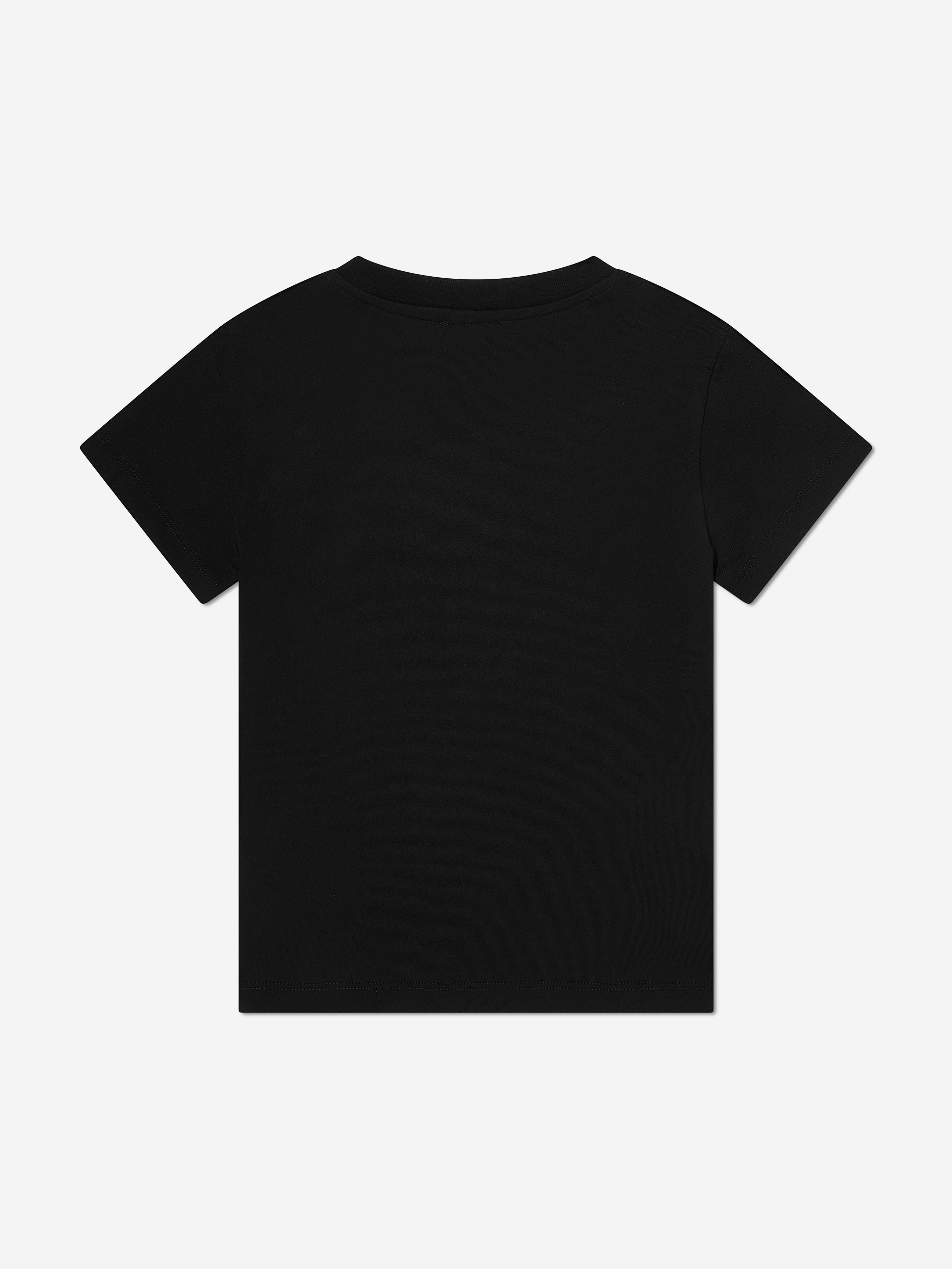 Balmain Girls Diamante Logo T-Shirt in Black