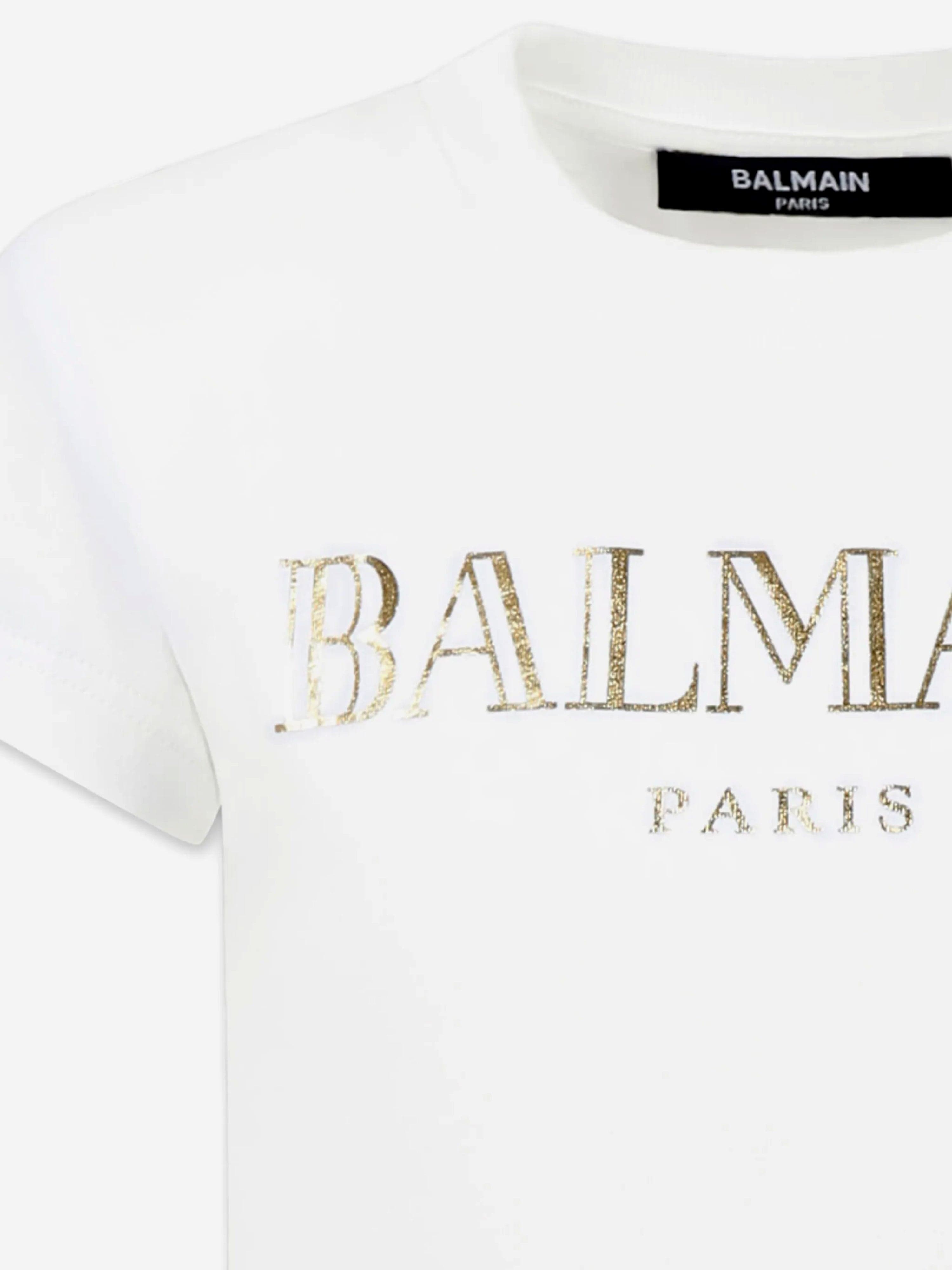 Balmain Girls Logo T-Shirt in White