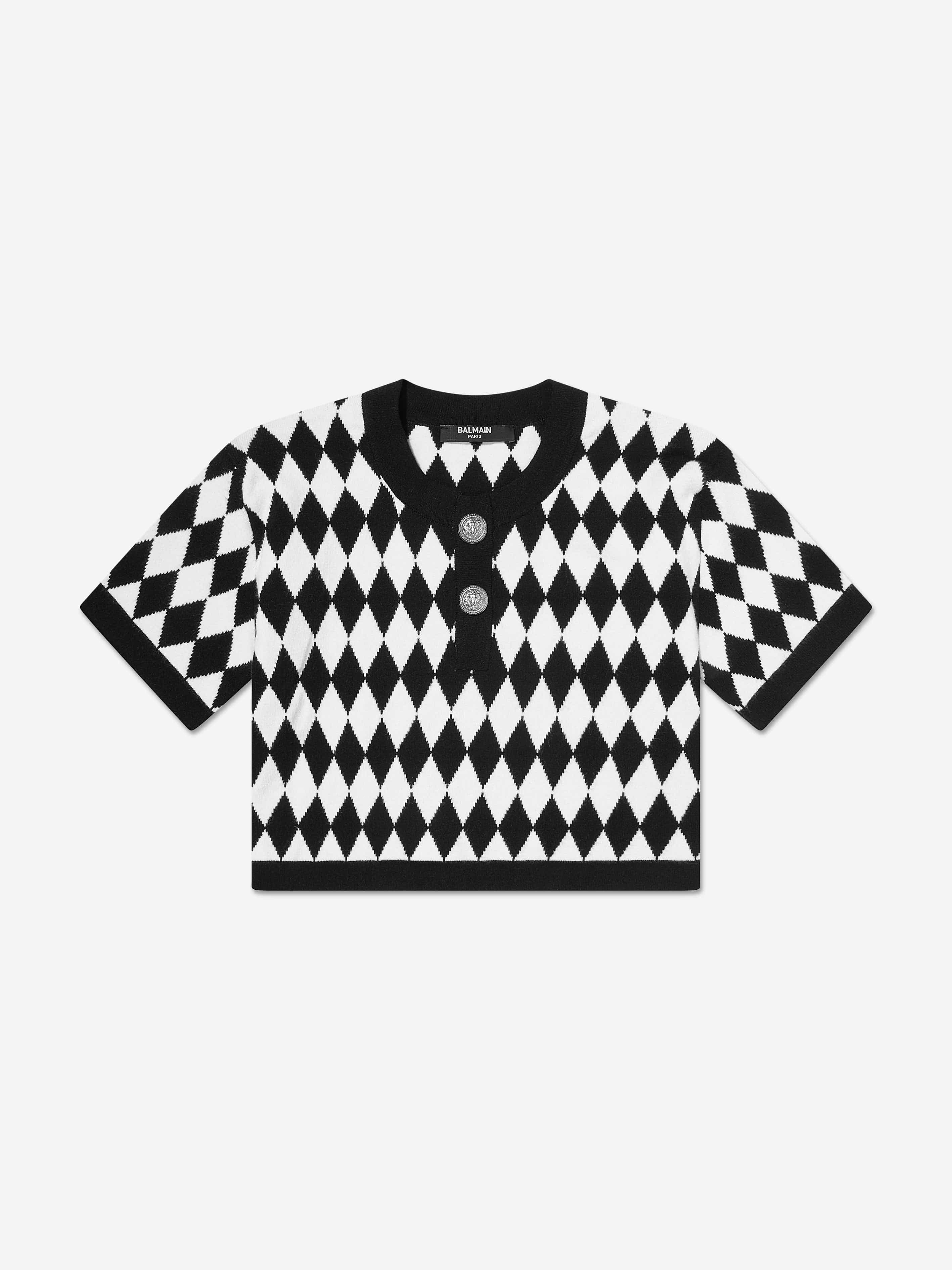 Balmain Girls Knitted Top in Black