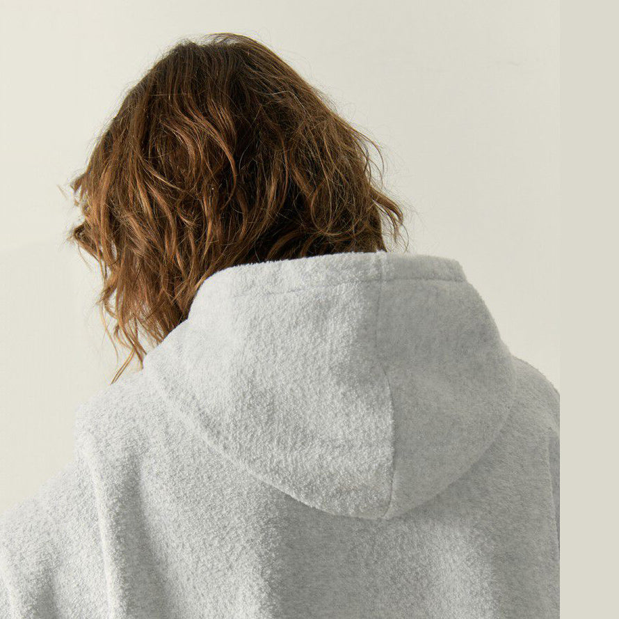 Women Light Grey Cotton Zip-Up Top