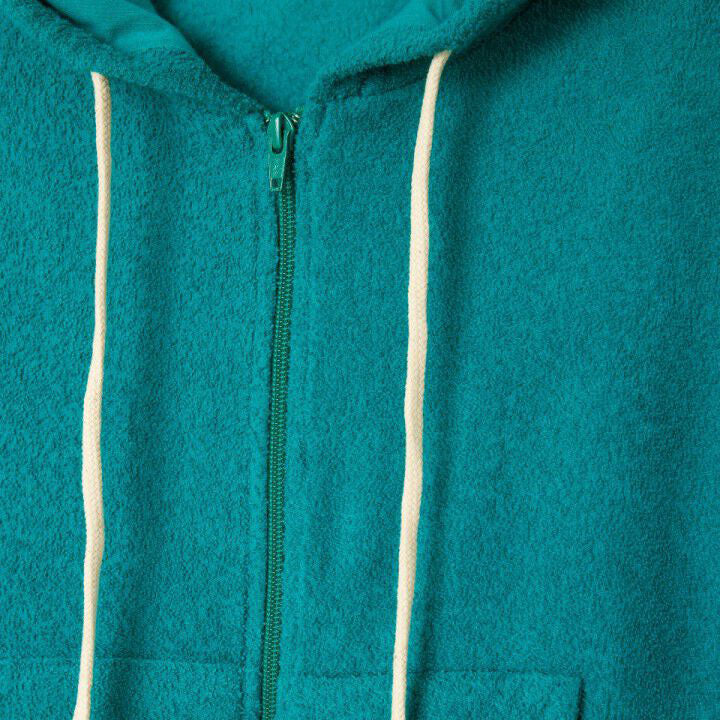 Women Green Cotton Zip-Up Top