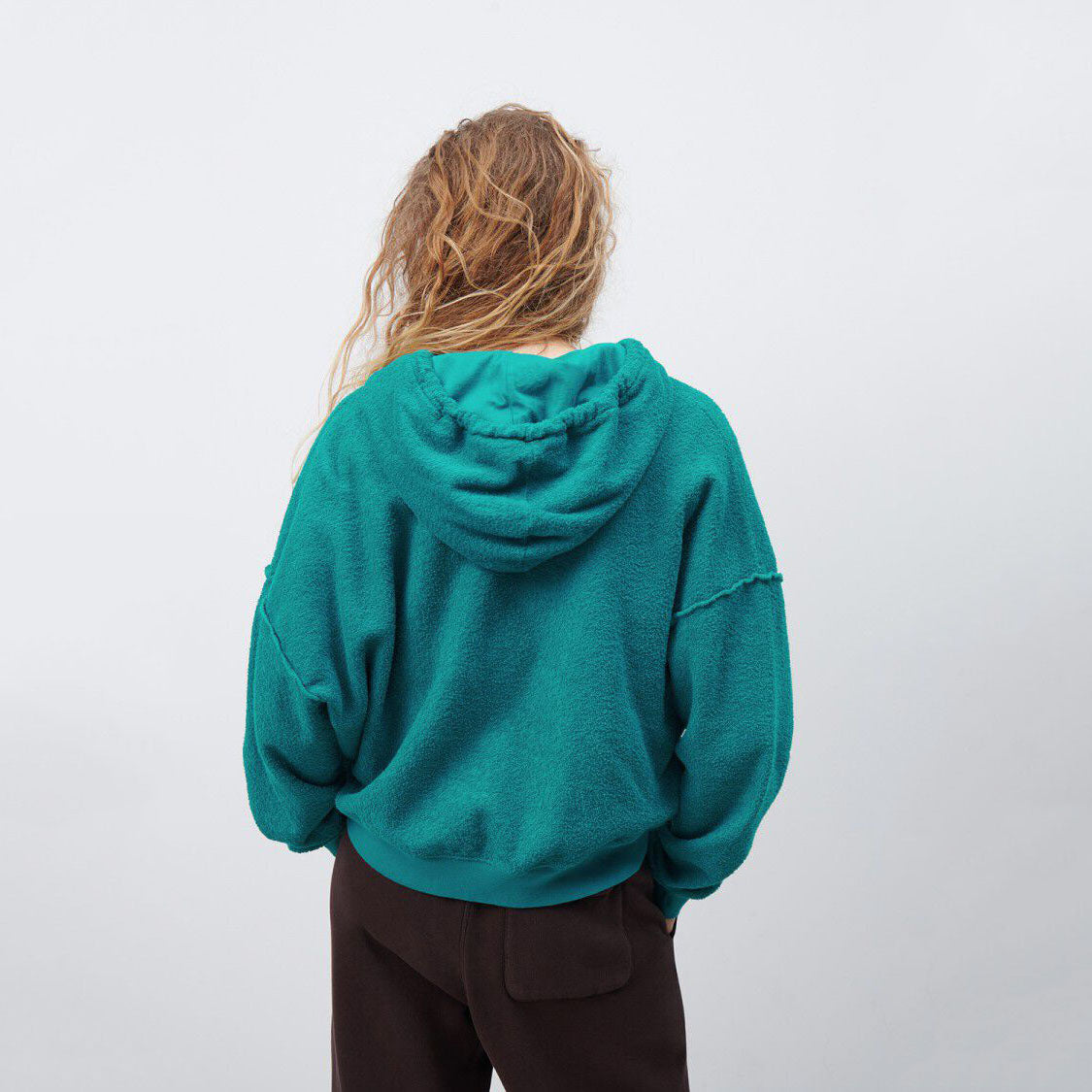 Women Green Cotton Zip-Up Top