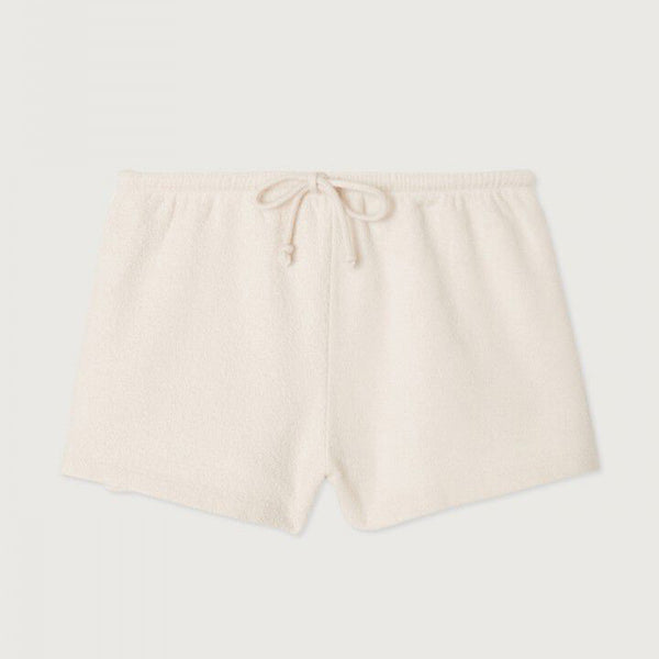 Girls White Cotton Shorts