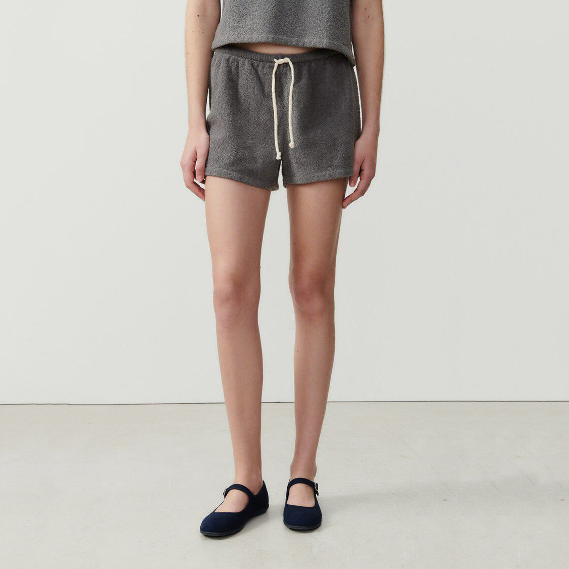 Women Dark Grey Cotton Shorts