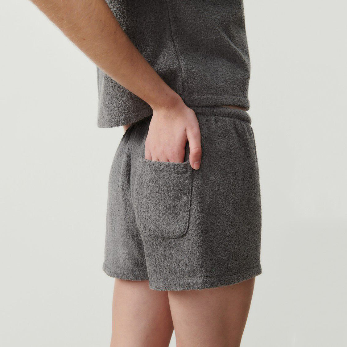 Women Dark Grey Cotton Shorts