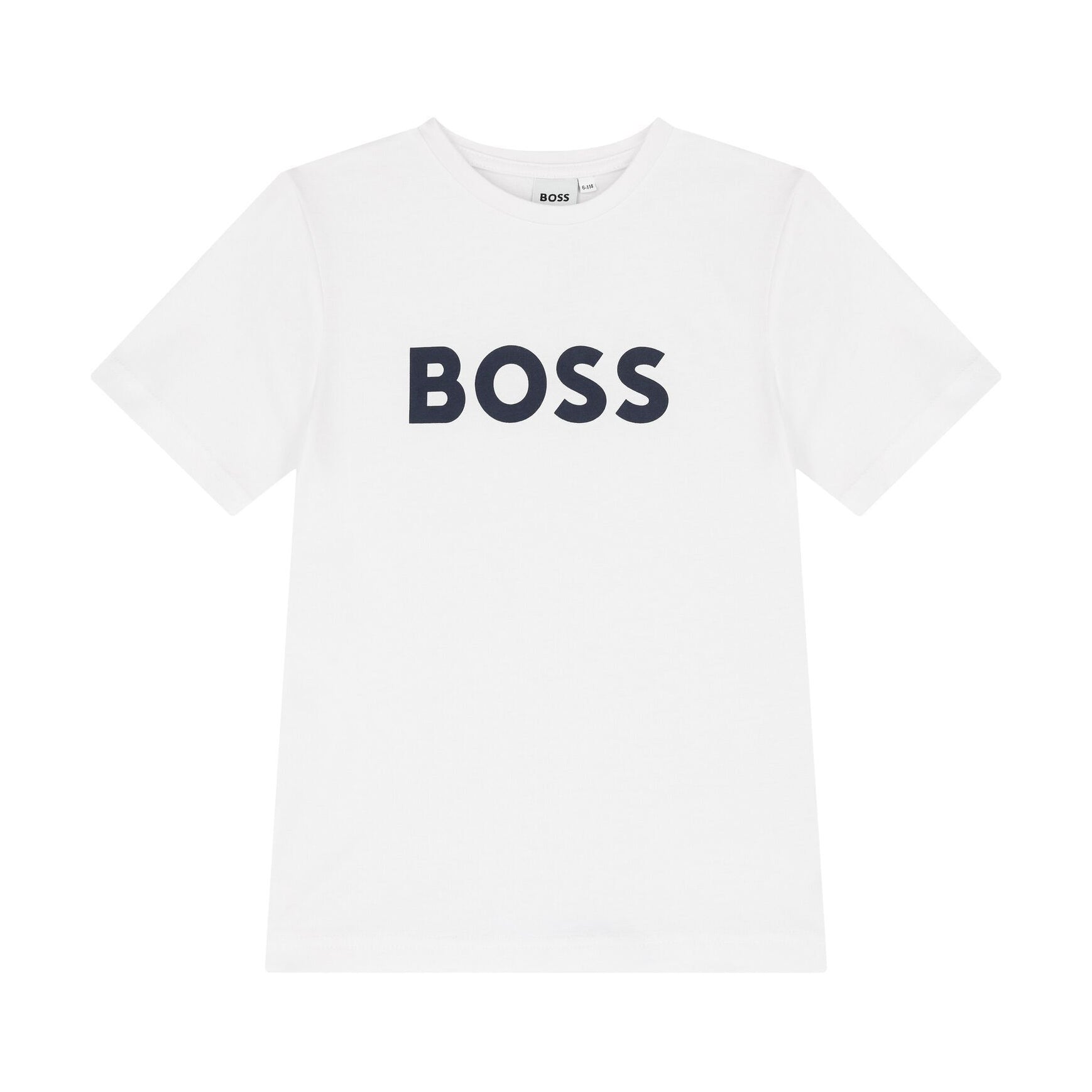 Boys White Logo Cotton T-Shirt