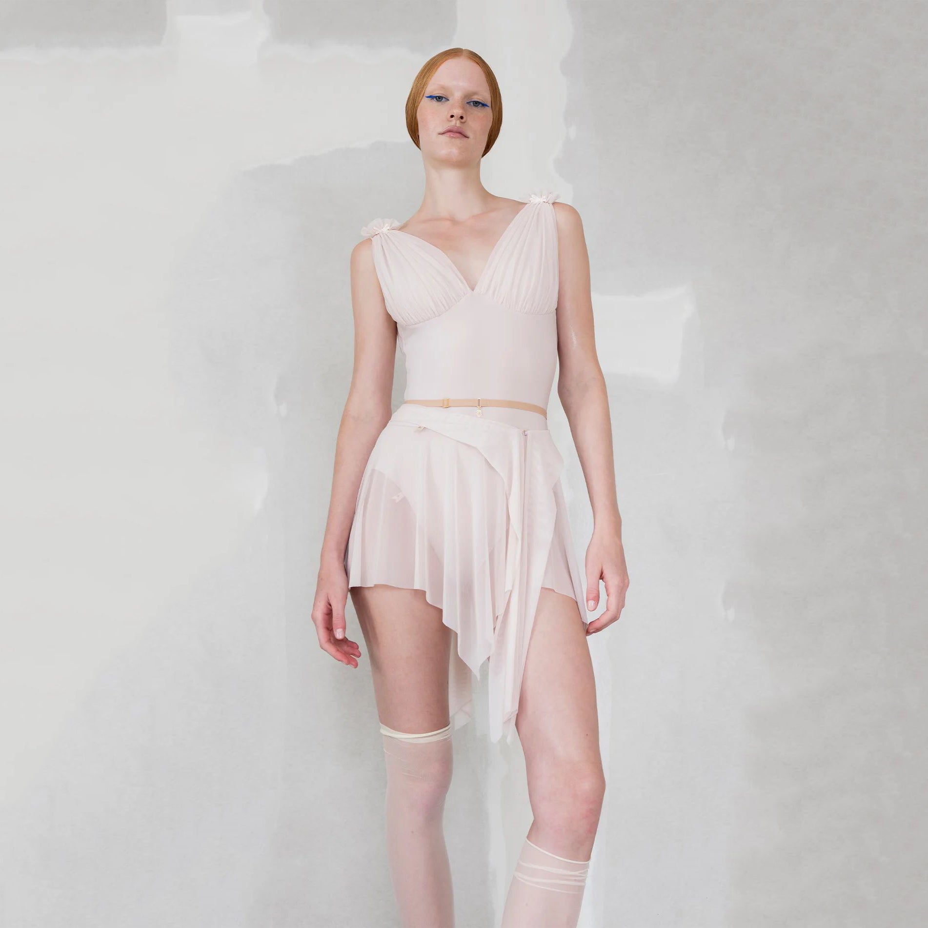 Women Pearl Blush "BOW" Ballet Skirt(251SK62FT/pearl blush)