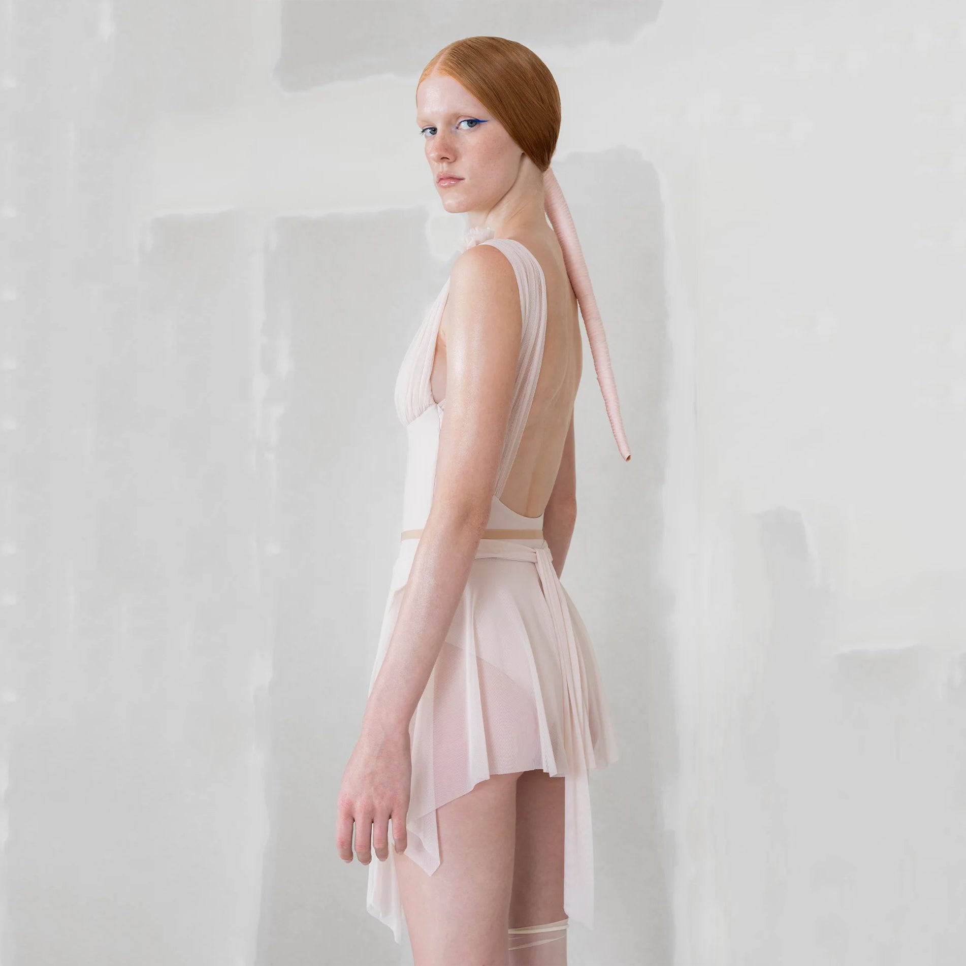 Women Pearl Blush "BOW" Ballet Skirt(251SK62FT/pearl blush)