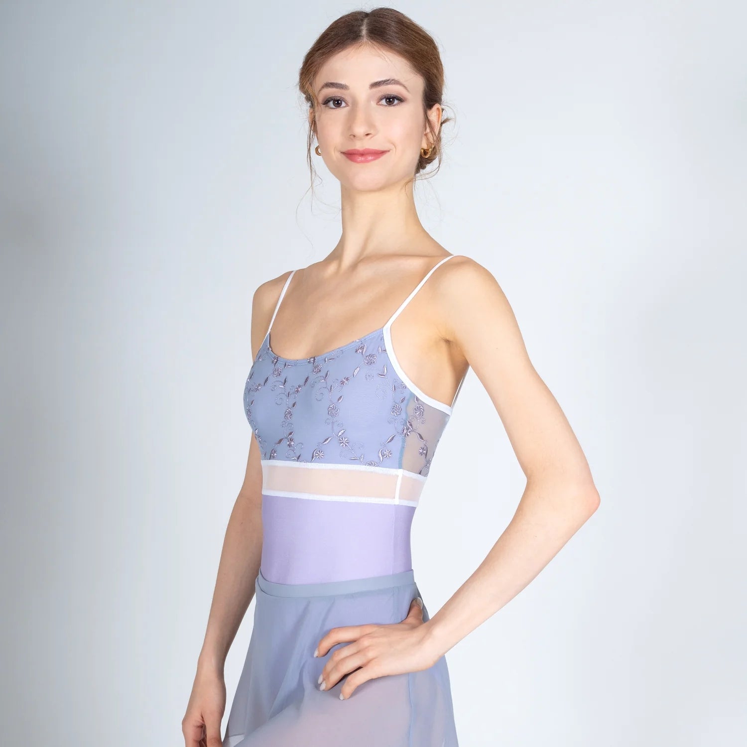 Women Lilac Embroidered Ballet Onesies