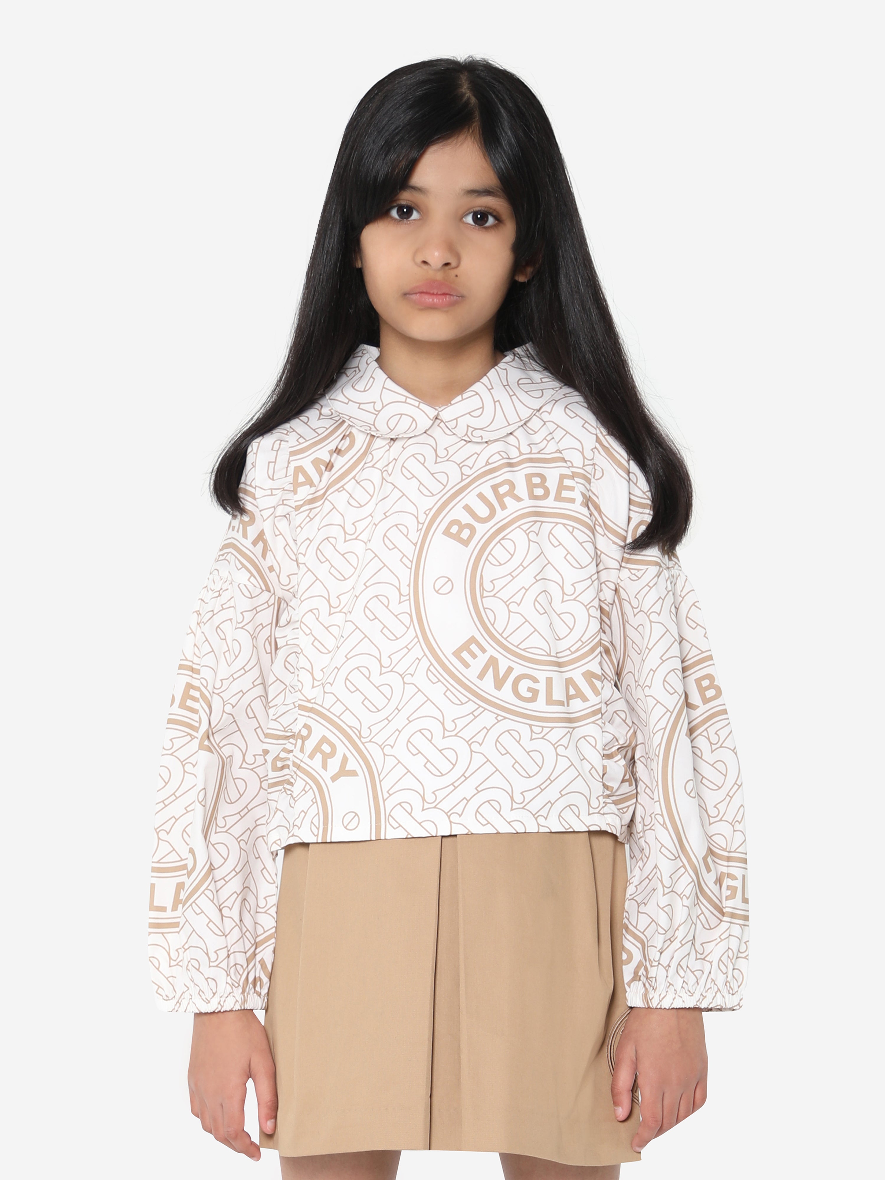 Girls Elora Logo Print Blouse